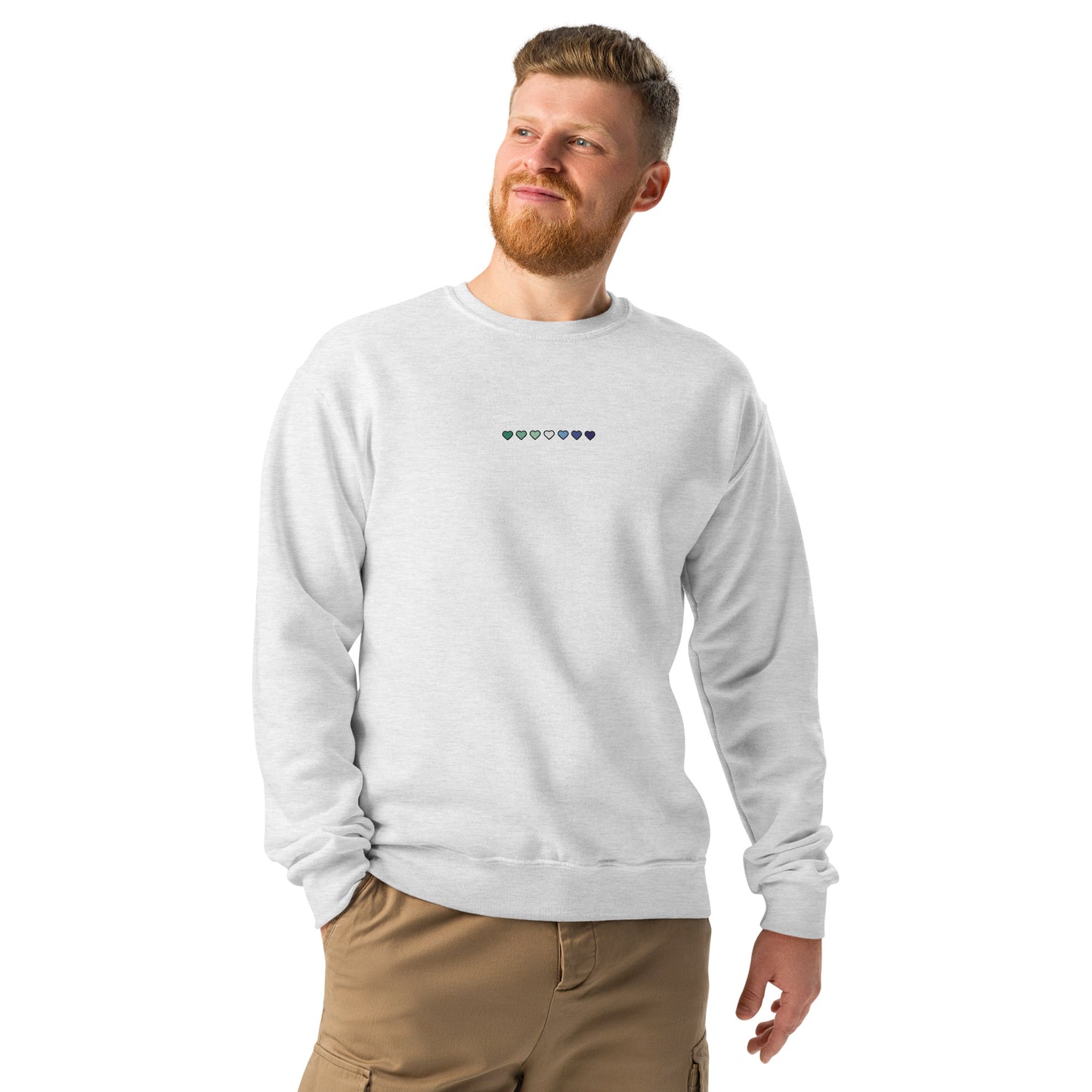 Masculine Gay Pride Hearts Crewneck