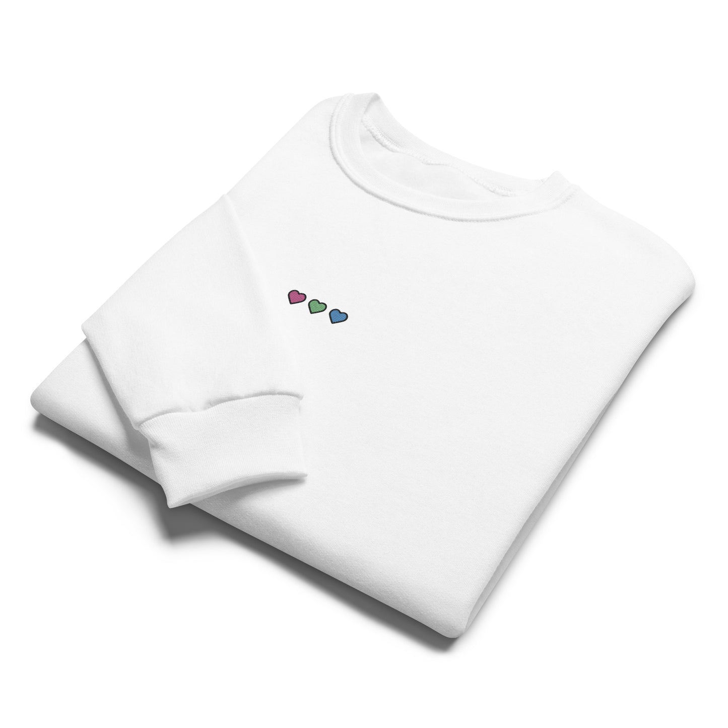 Polysexual Pride Hearts Crewneck