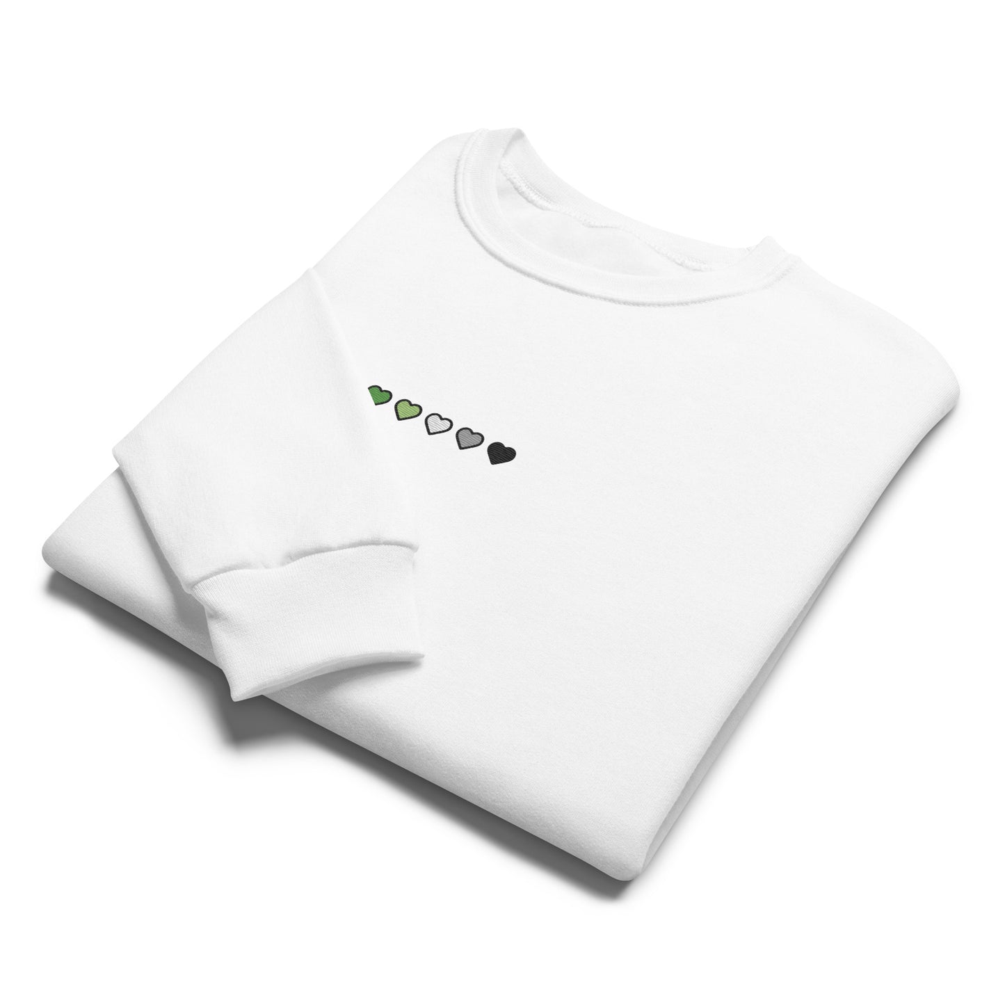 Aromantic Pride Hearts Crewneck