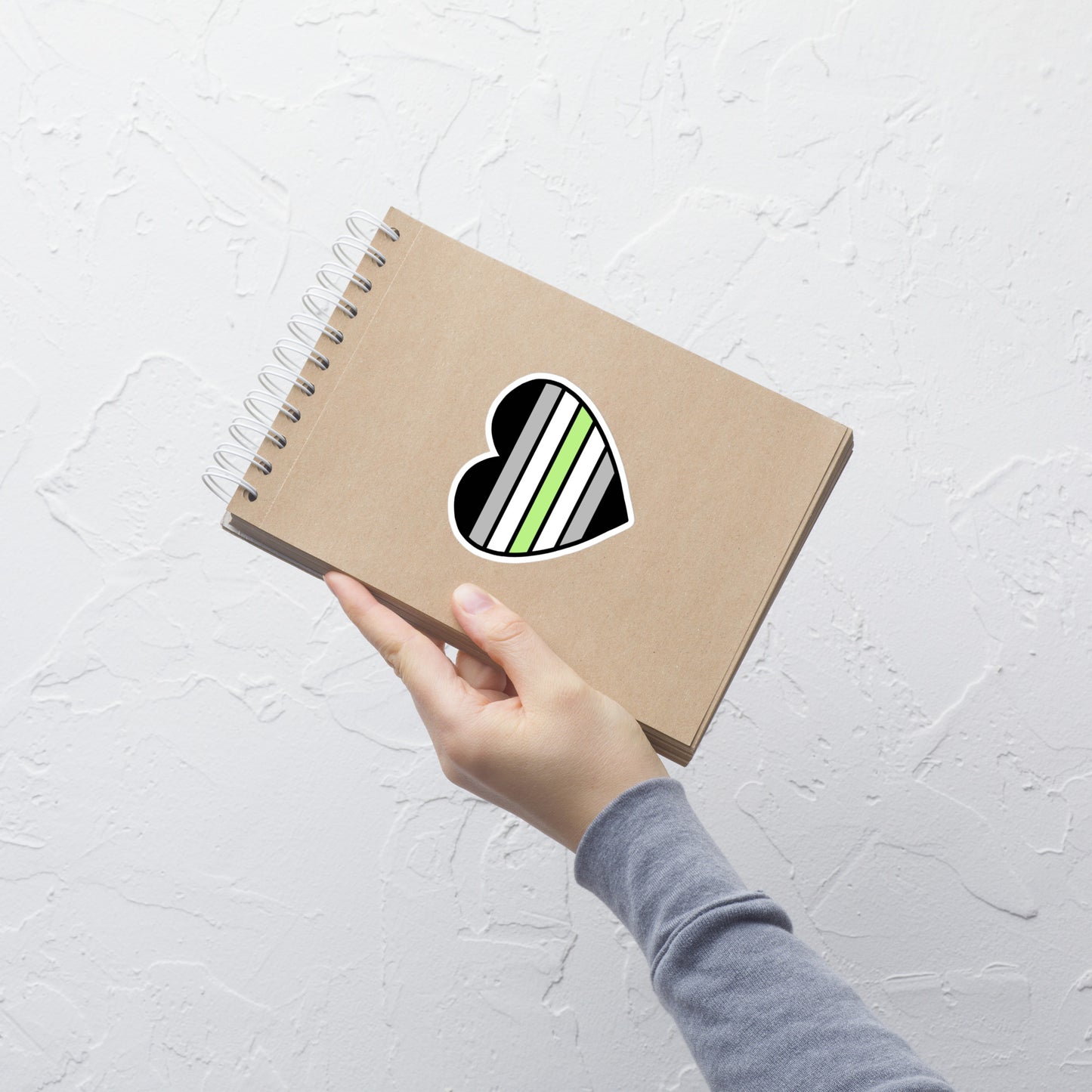 Agender Pride Heart Sticker – Cute LGBTQ Vinyl Decal