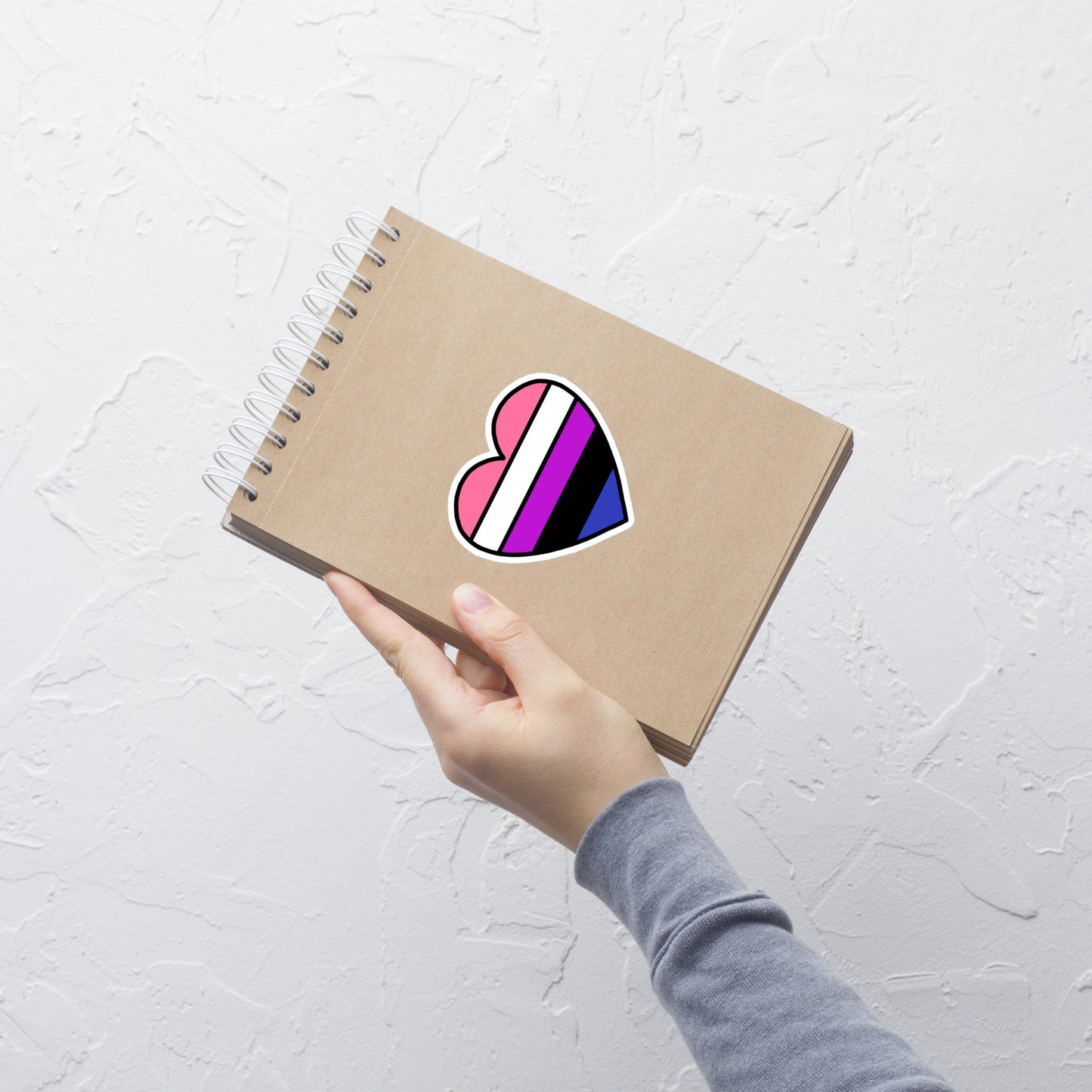 Genderfluid Pride Heart Sticker – LGBTQ Flag Vinyl Decal
