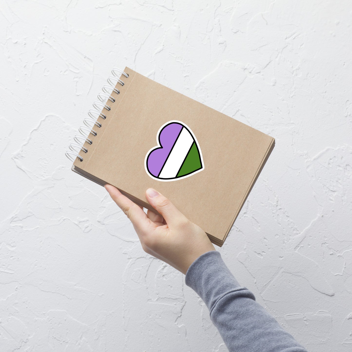 Genderqueer Pride Heart Sticker – LGBTQ Flag Vinyl Decal