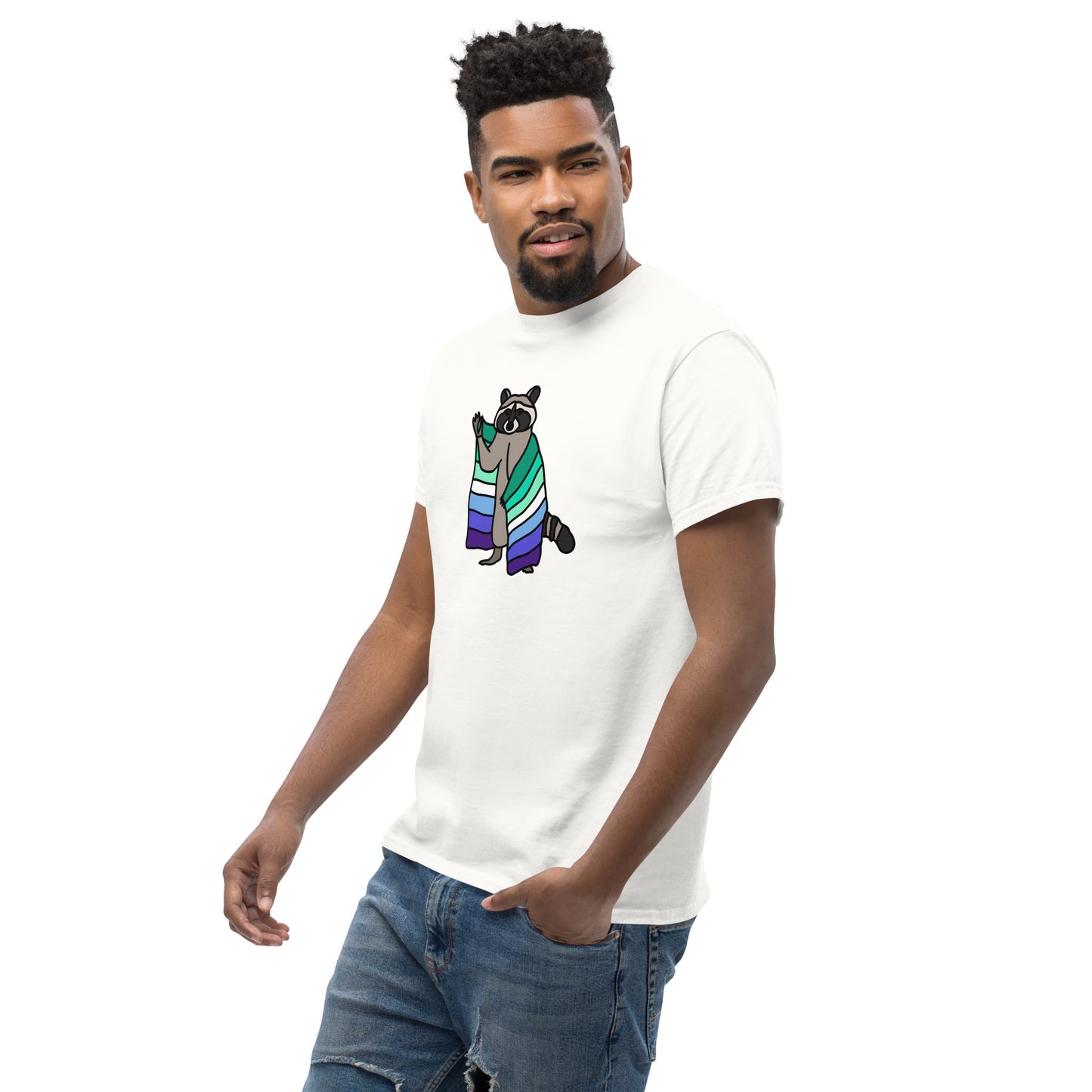 Masculine Gay Pride Raccoon T-Shirt