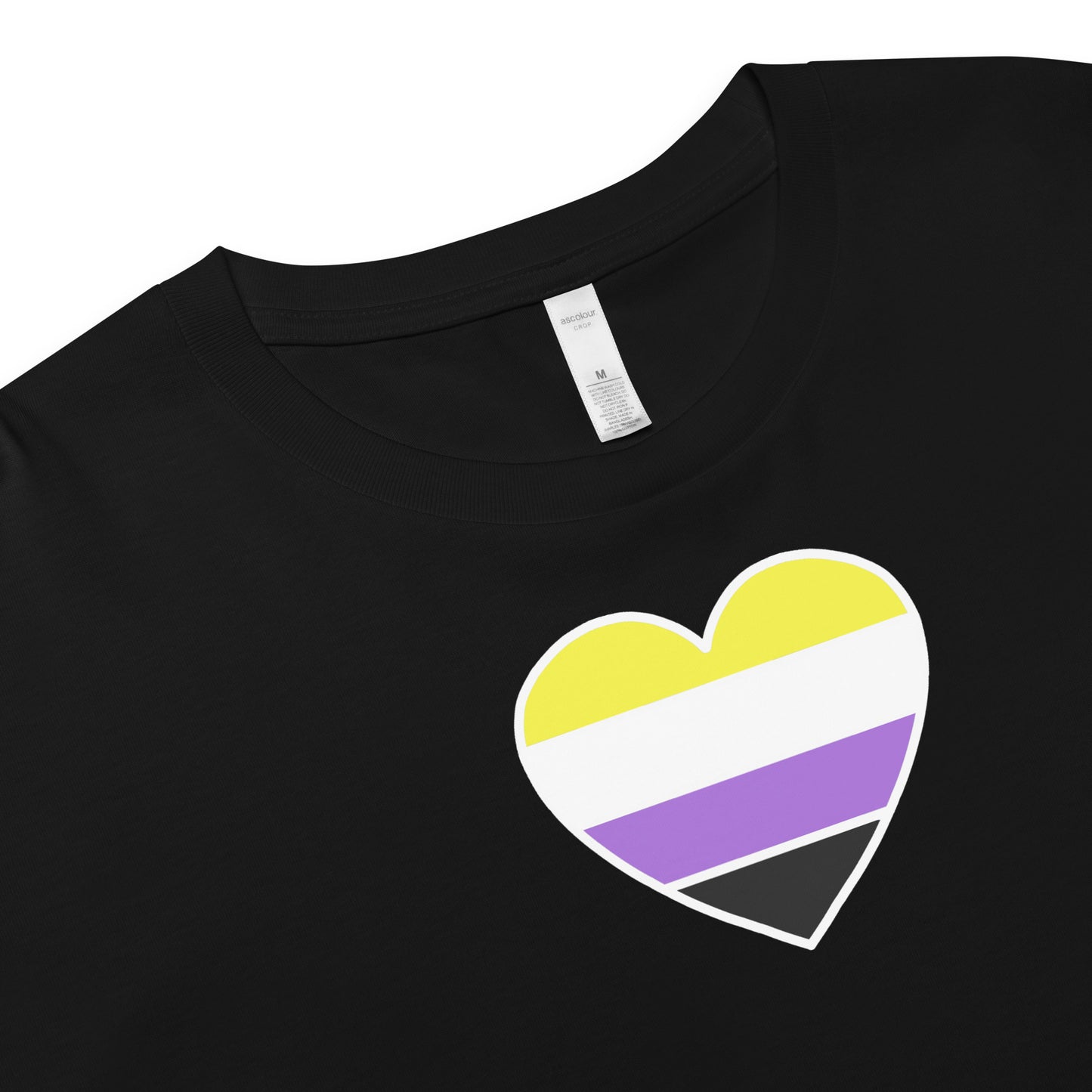 Nonbinary Pride Heart Crop Top