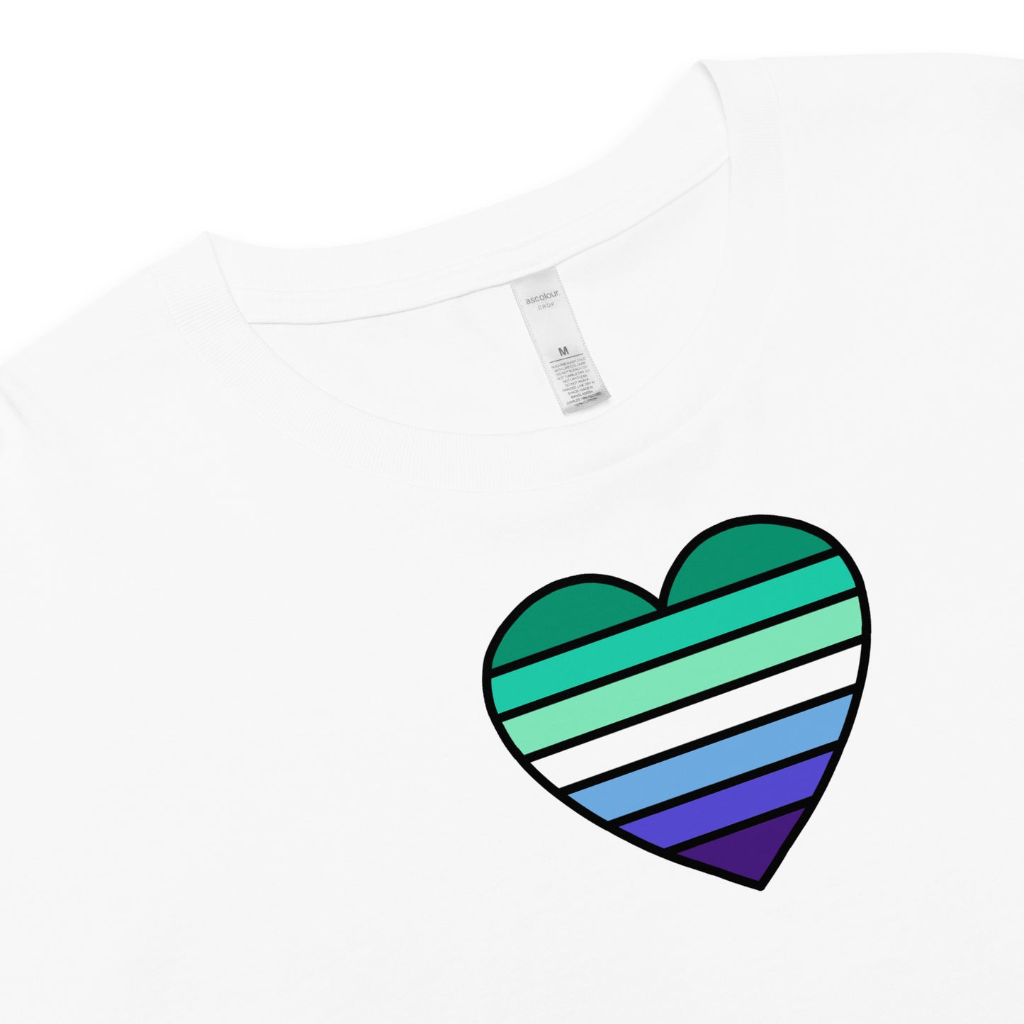 Masculine Gay Pride Heart Crop Top