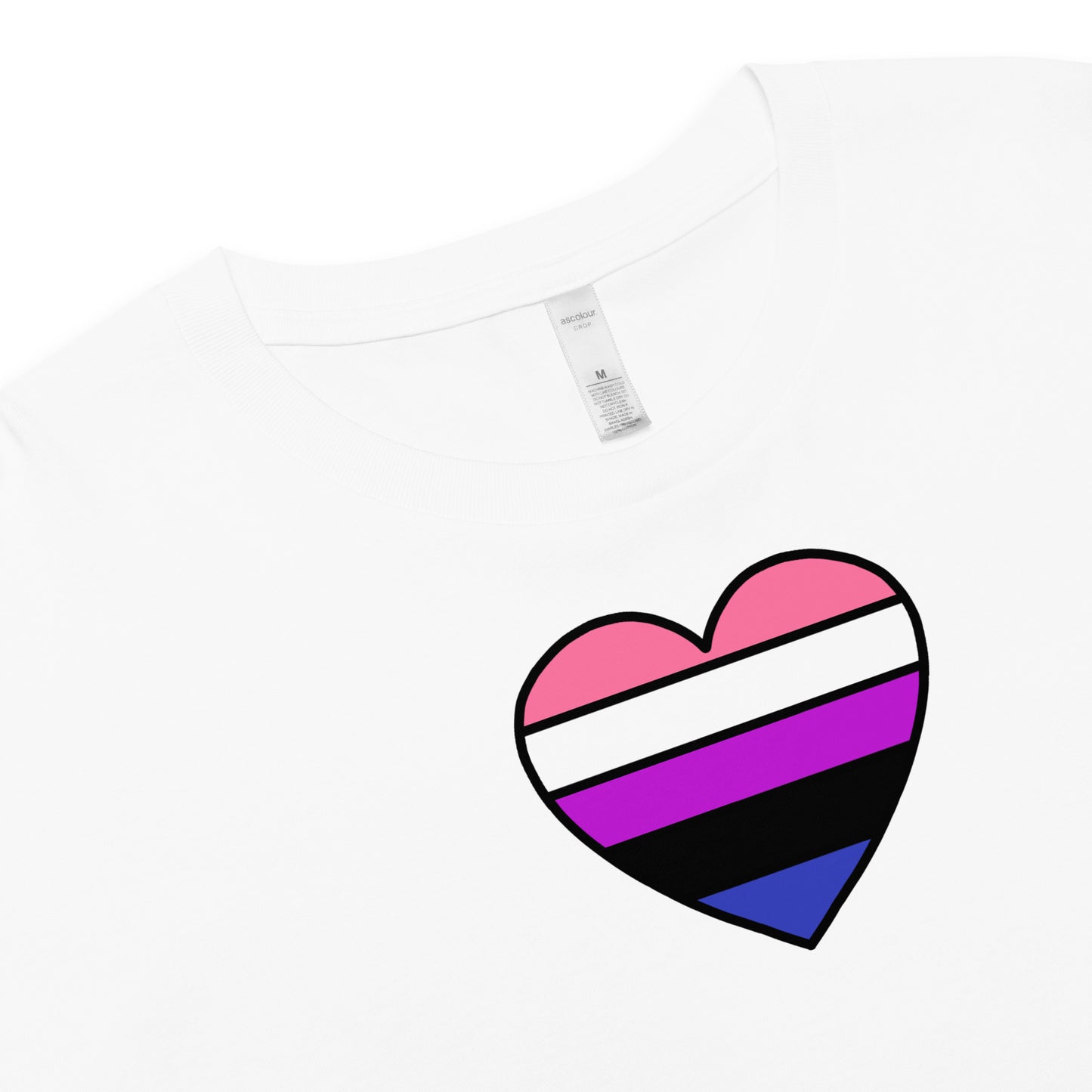 Genderfluid Pride Heart Crop Top