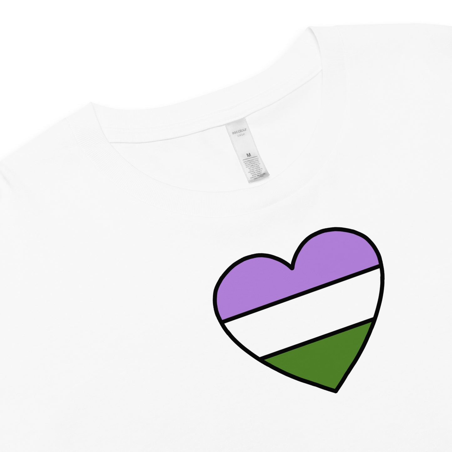 Genderqueer Pride Heart Crop Top