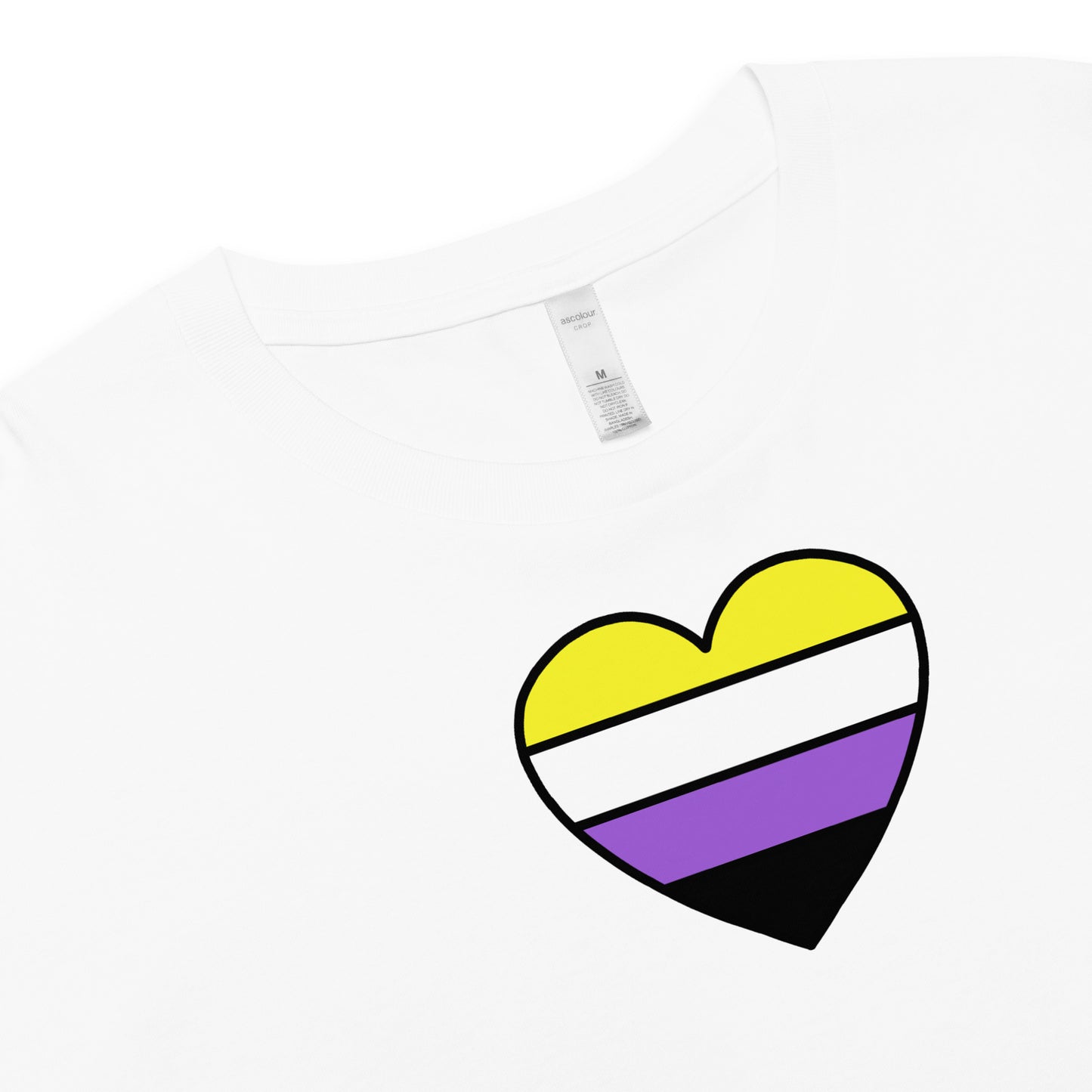 Nonbinary Pride Heart Crop Top