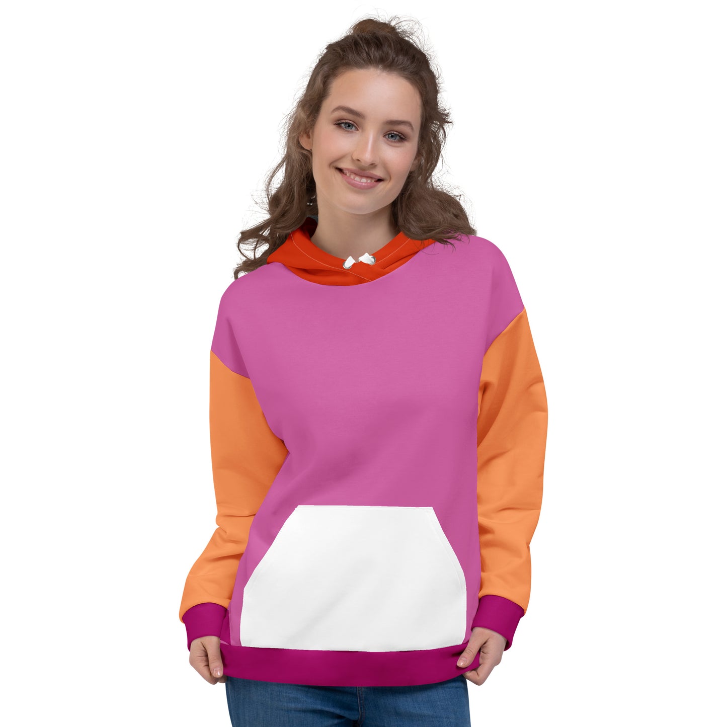 Lesbian Pride Color Block Hoodie