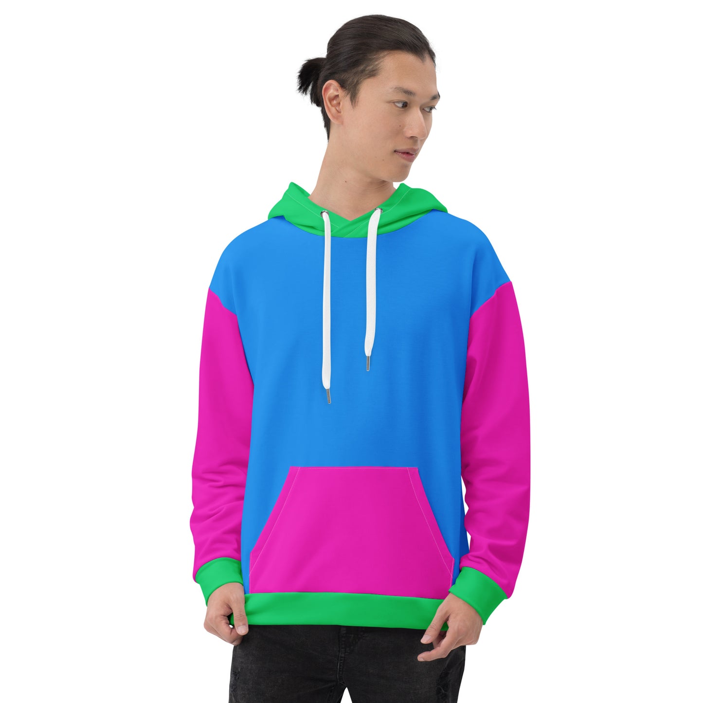 Polysexual Pride Color Block Hoodie
