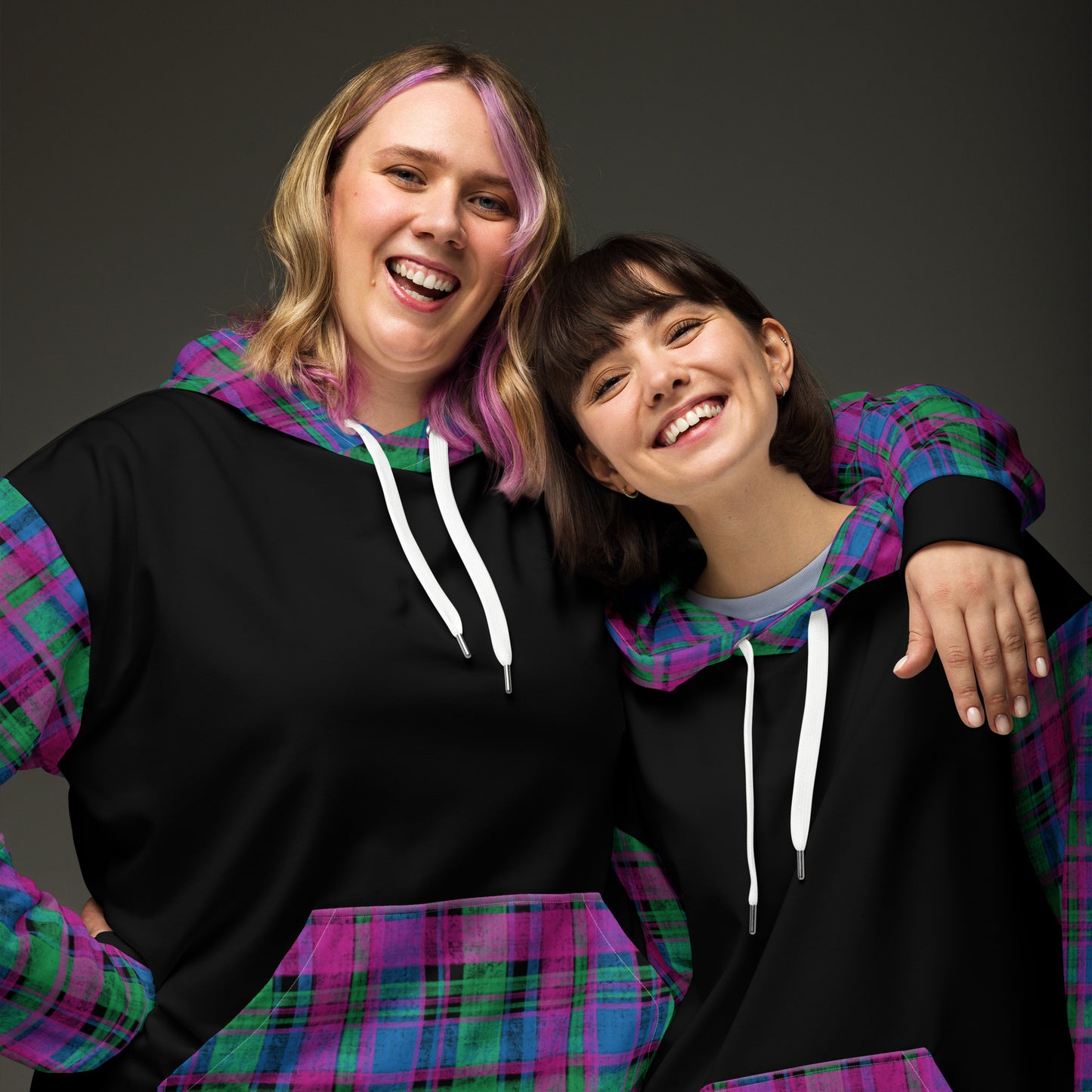 Polysexual Pride Plaid Hoodie