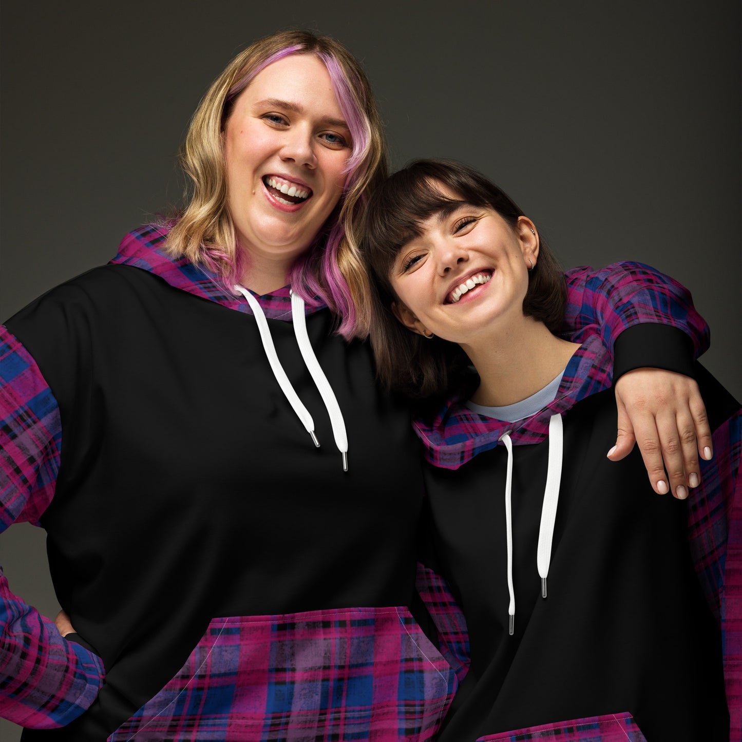 Bisexual Pride Plaid Hoodie