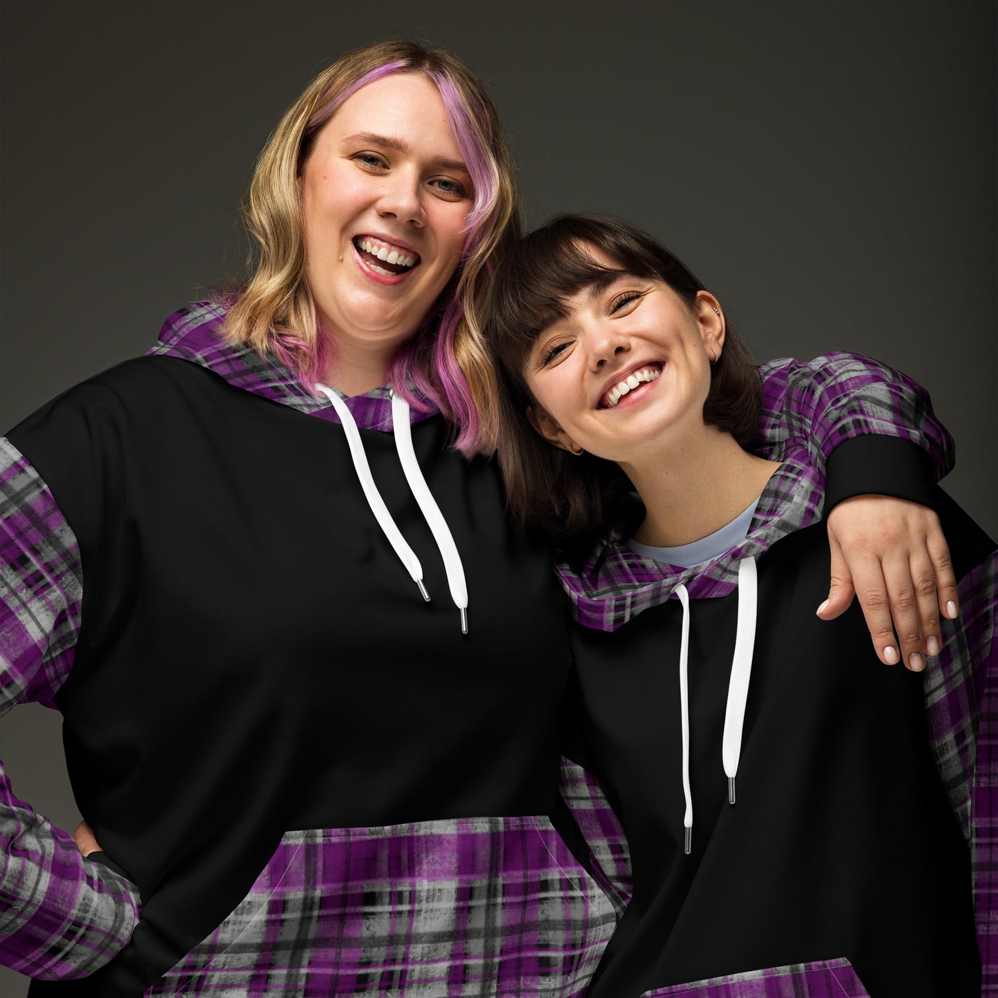 Asexual Pride Plaid Hoodie