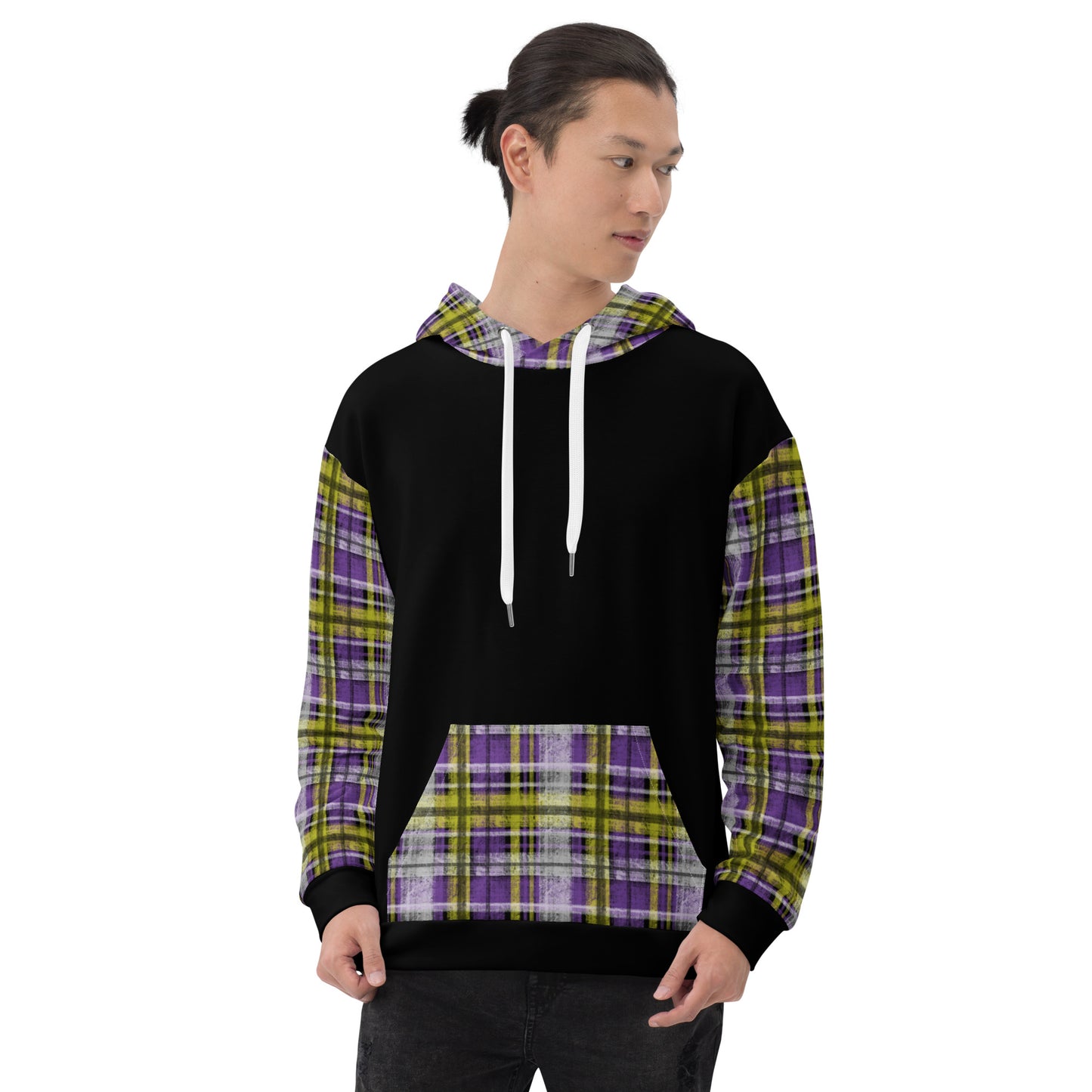 Nonbinary Pride Plaid Hoodie