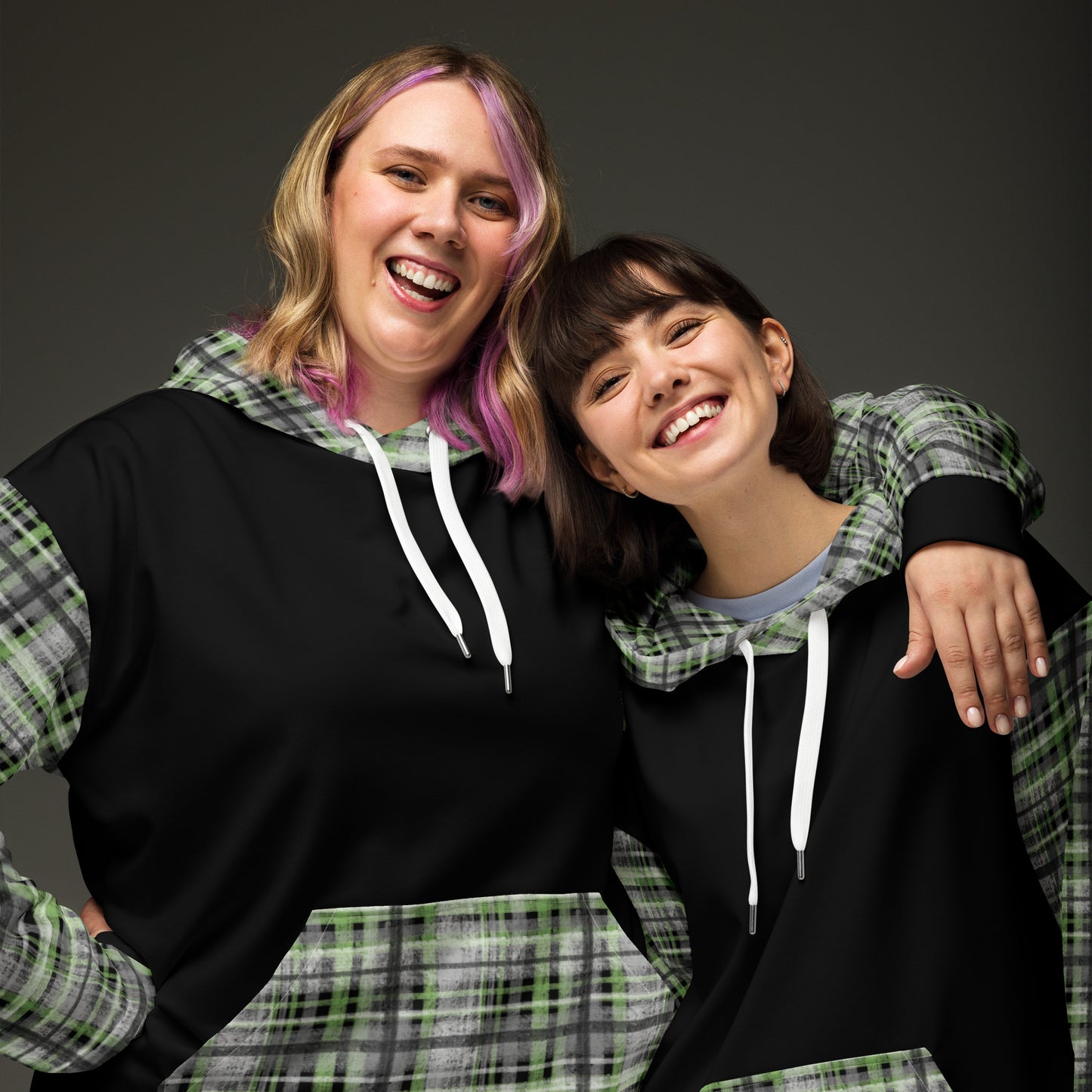 Agender Pride Plaid Hoodie