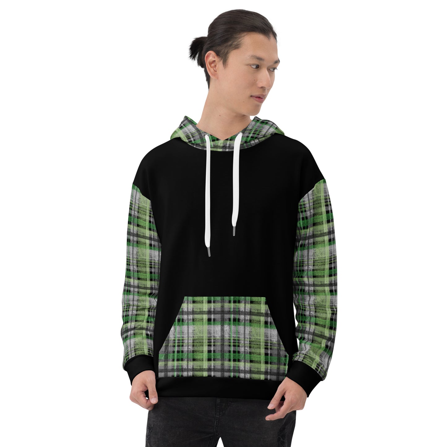 Aromantic Pride Plaid Hoodie