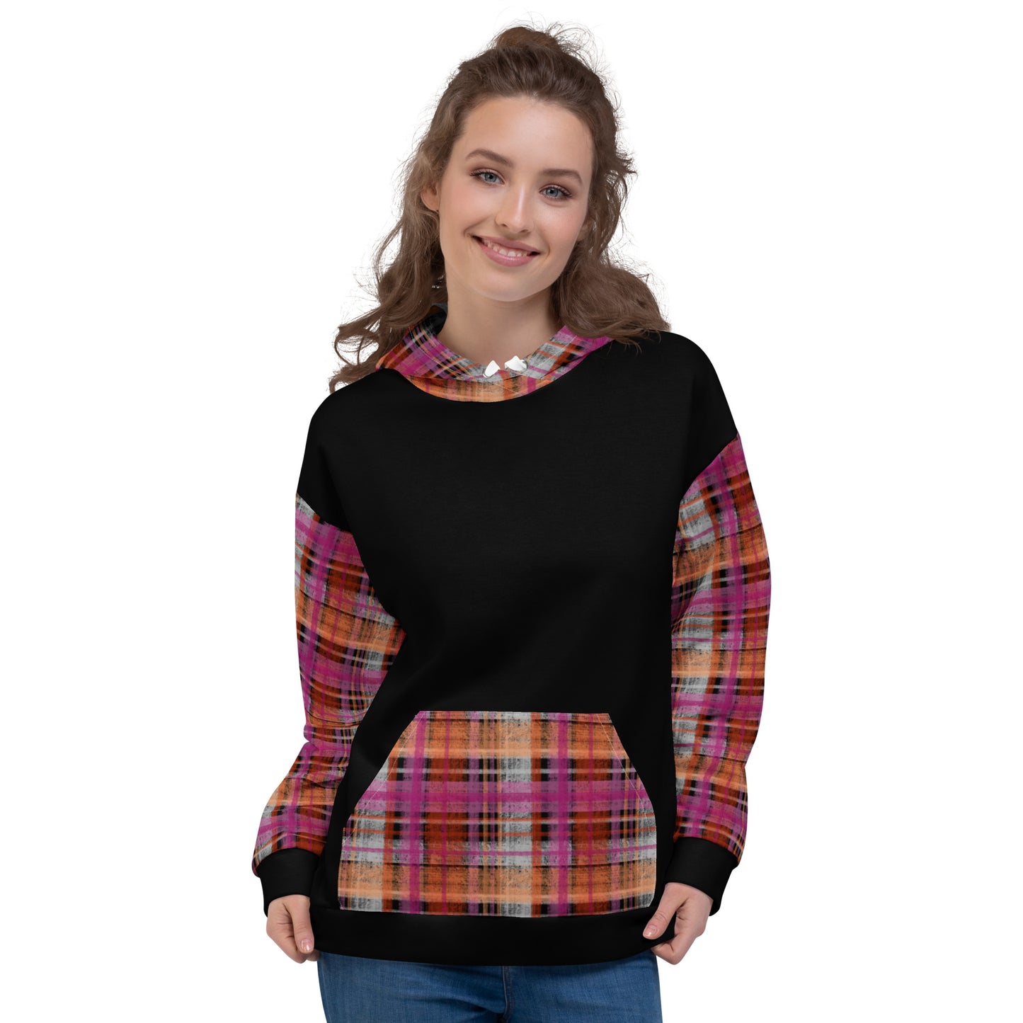 Lesbian Pride Plaid Hoodie