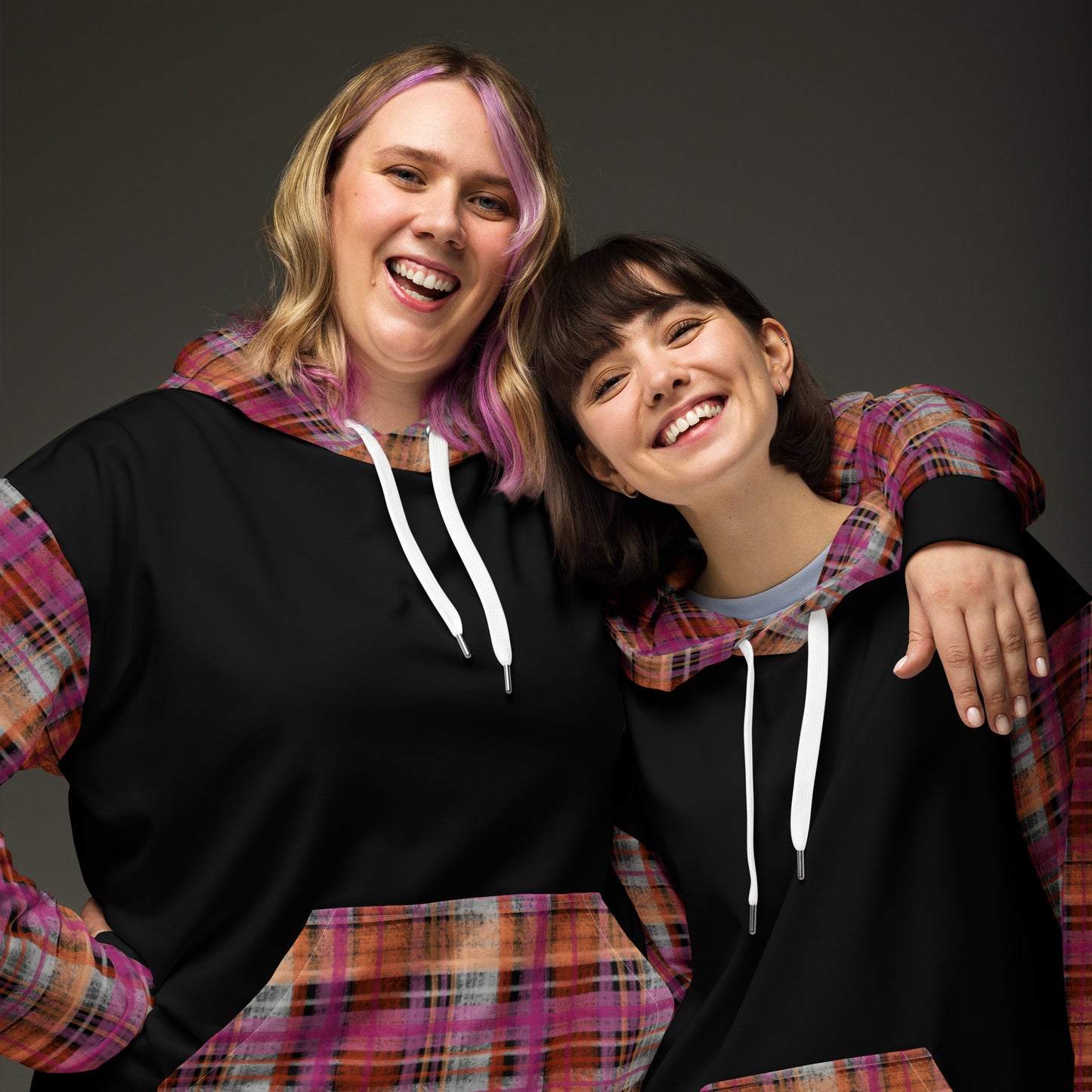 Lesbian Pride Plaid Hoodie