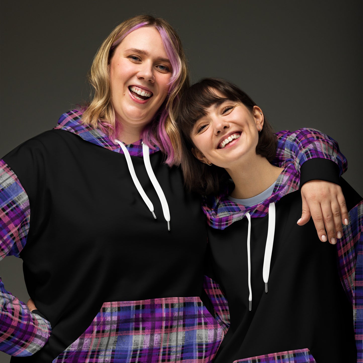 Genderfluid Pride Plaid Hoodie