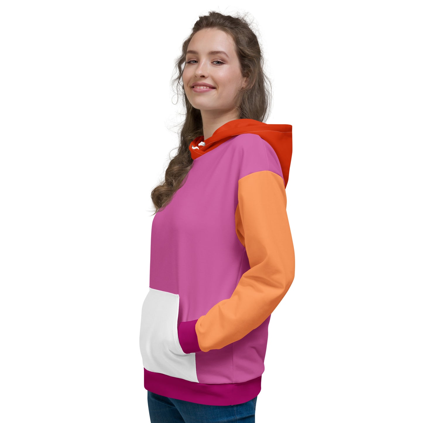 Lesbian Pride Color Block Hoodie