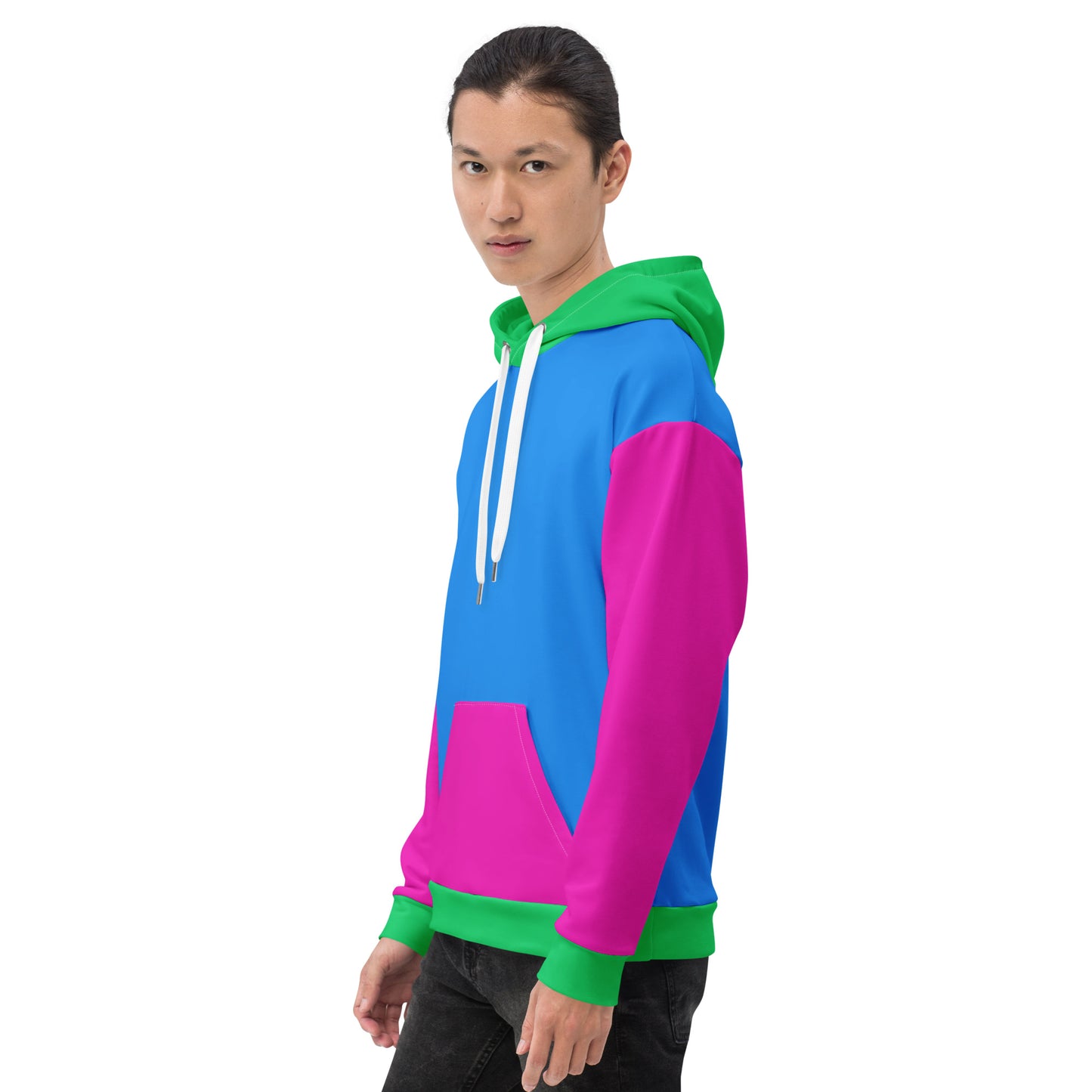 Polysexual Pride Color Block Hoodie