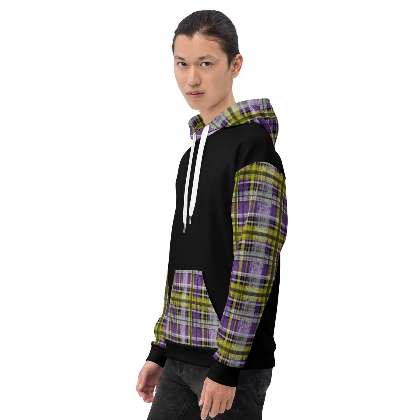 Nonbinary Pride Plaid Hoodie