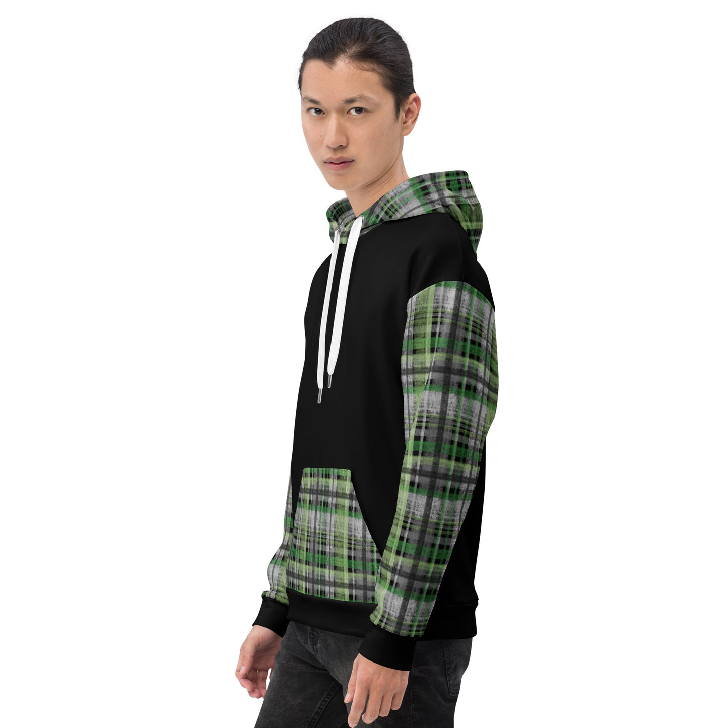 Aromantic Pride Plaid Hoodie