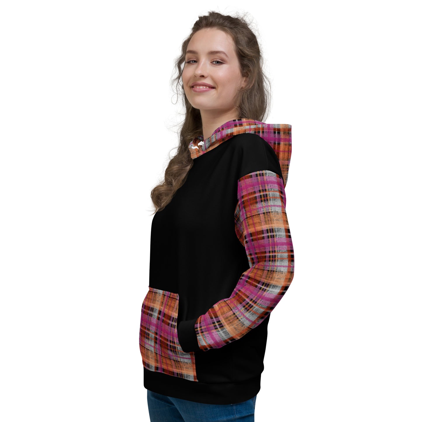 Lesbian Pride Plaid Hoodie