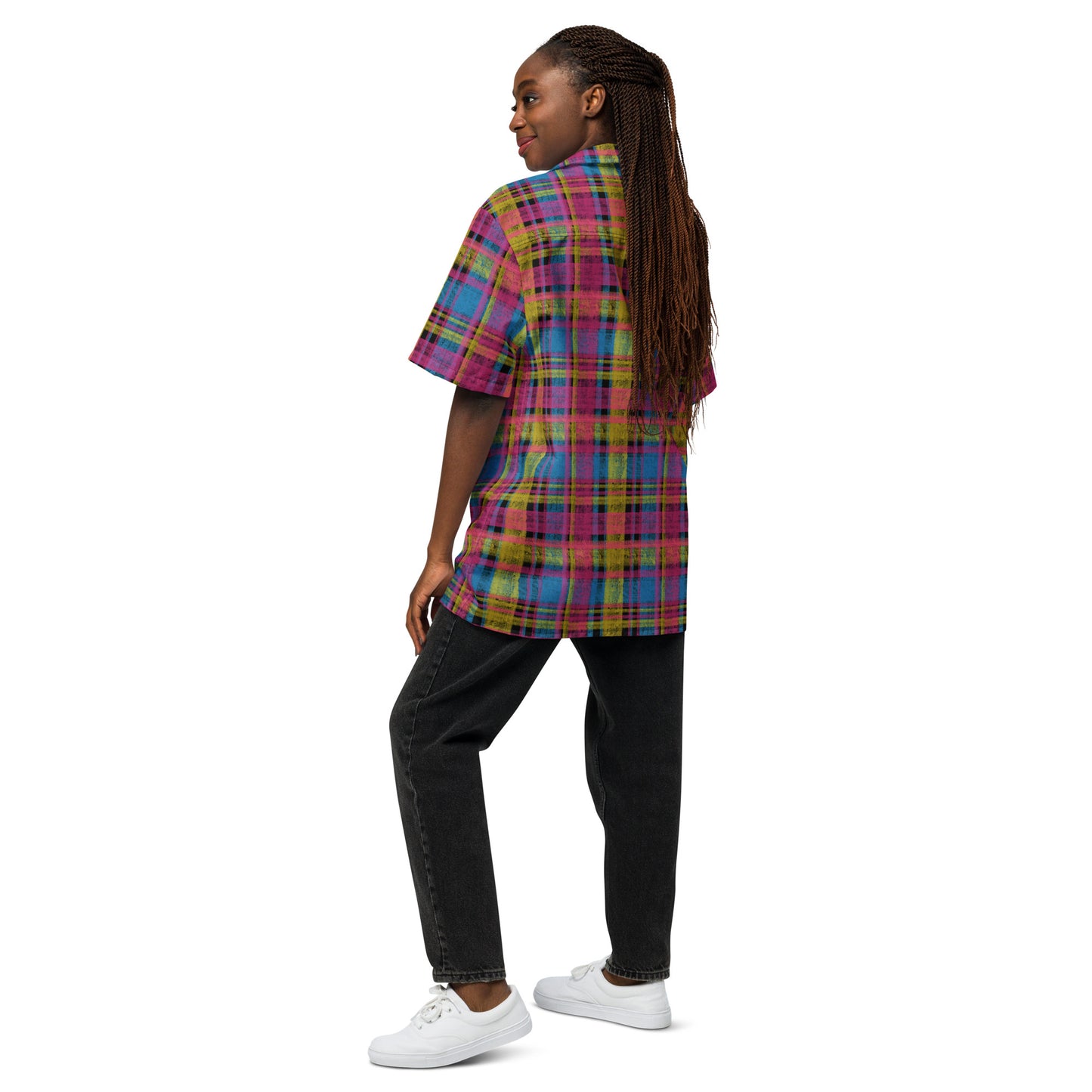 Pansexual Pride Plaid Button-Down Shirt