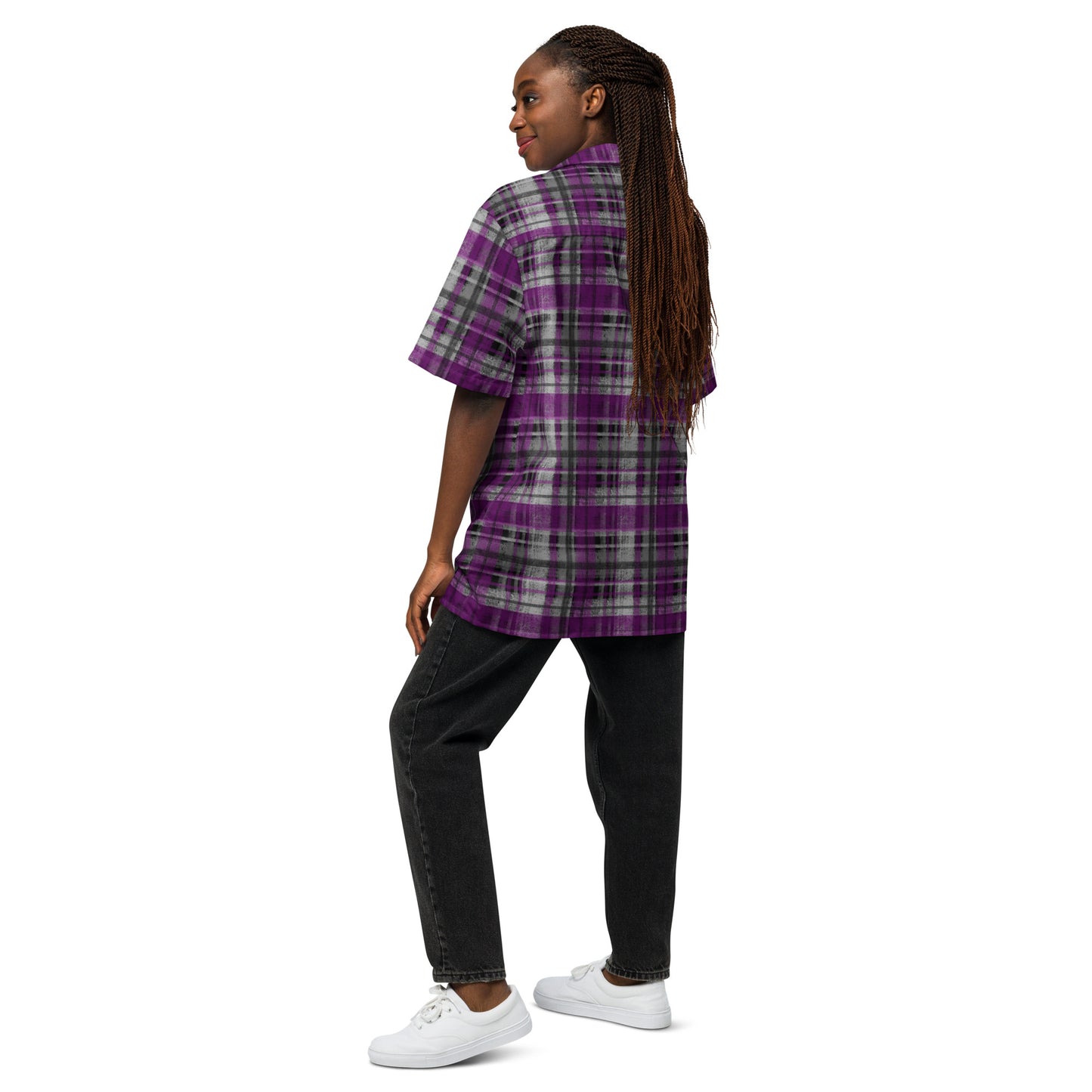 Asexual Pride Plaid Button-Down Shirt