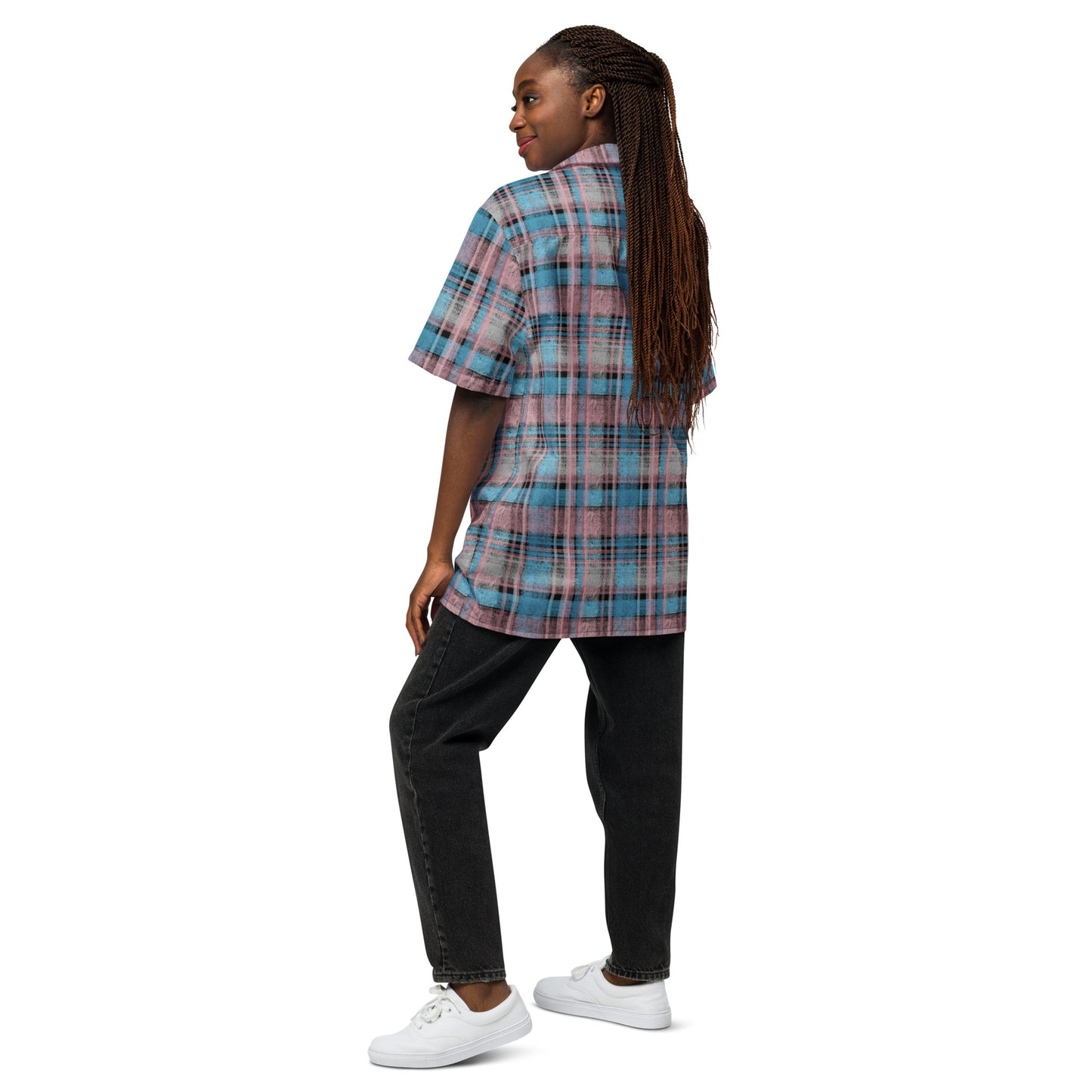 Transgender Pride Plaid Button-Down Shirt