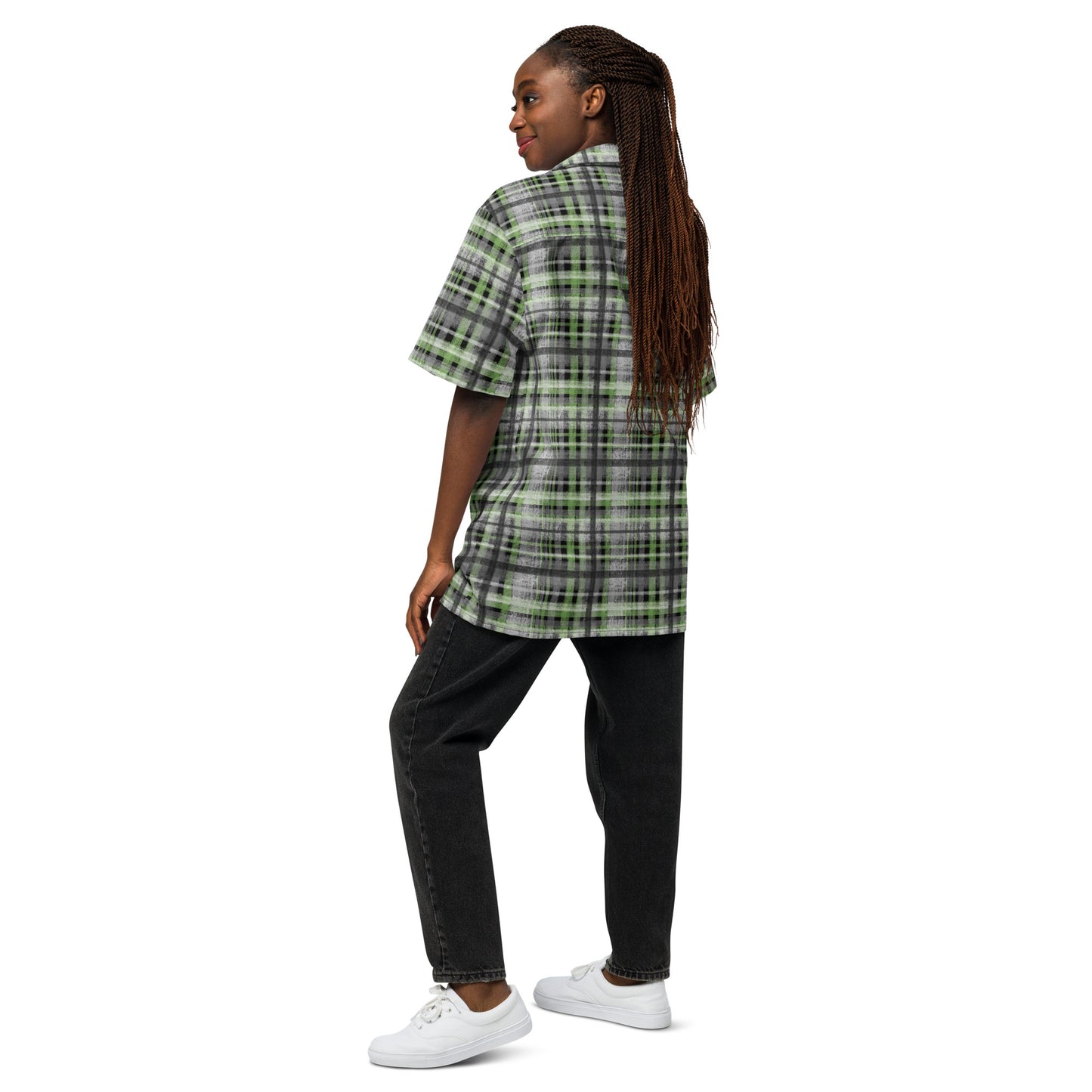 Agender Pride Plaid Button-Down Shirt