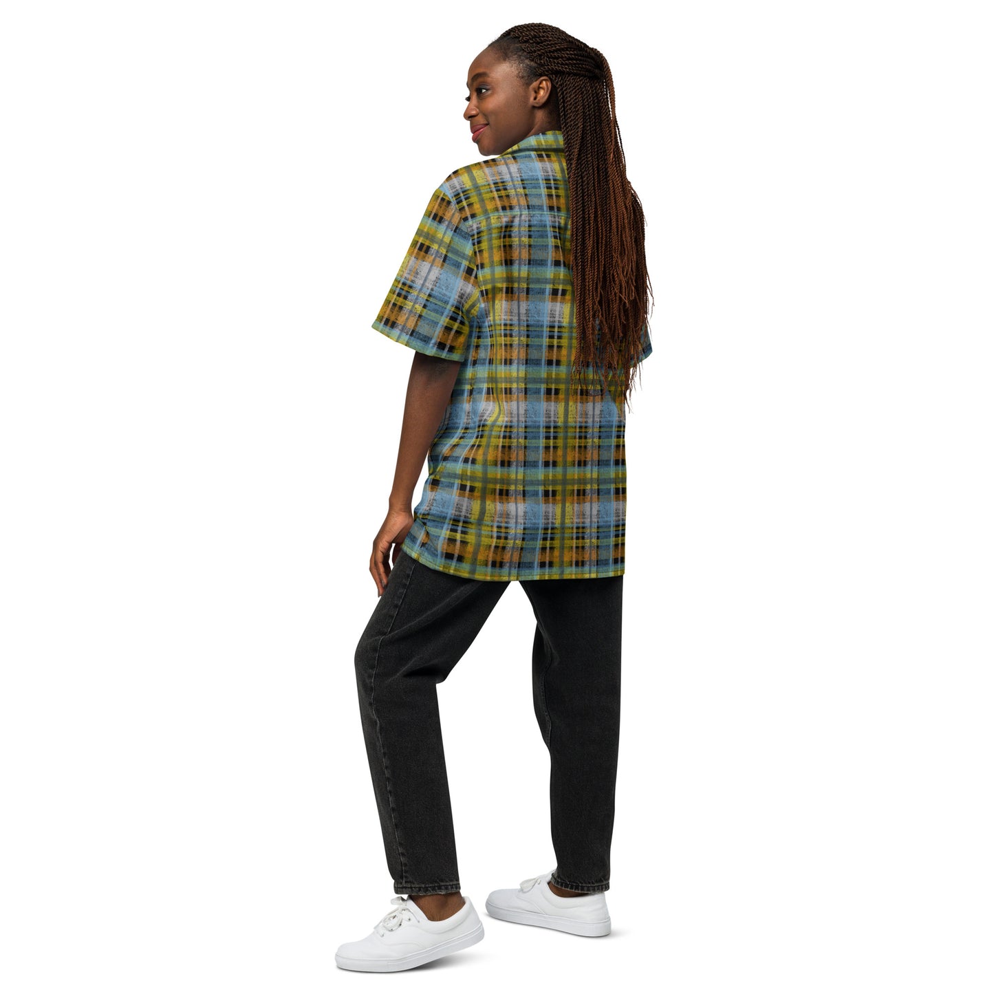 Aroace Pride Plaid Button-Down Shirt
