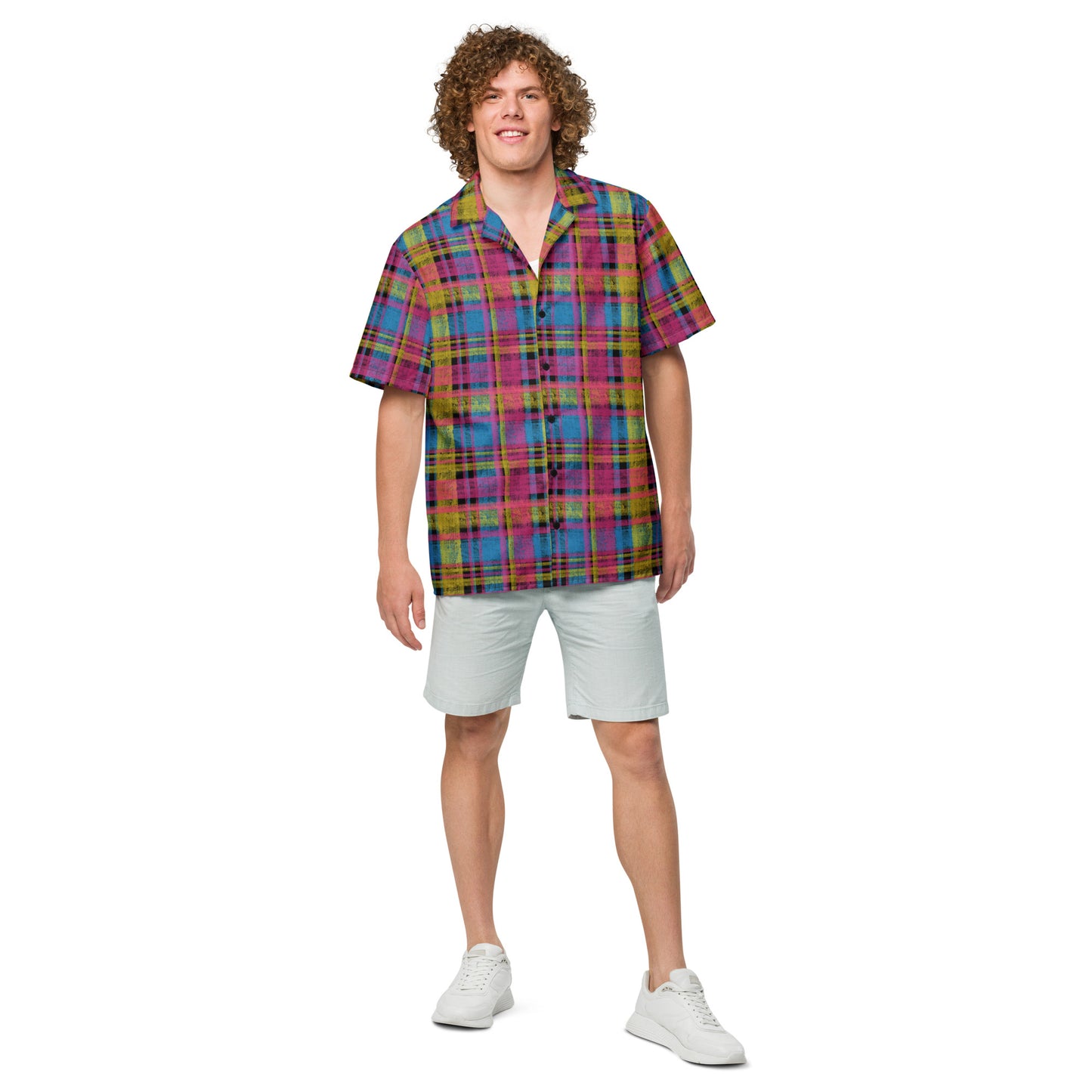 Pansexual Pride Plaid Button-Down Shirt
