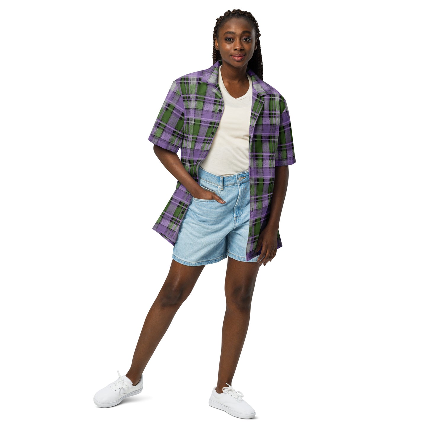 Genderqueer Pride Plaid Button-Down Shirt