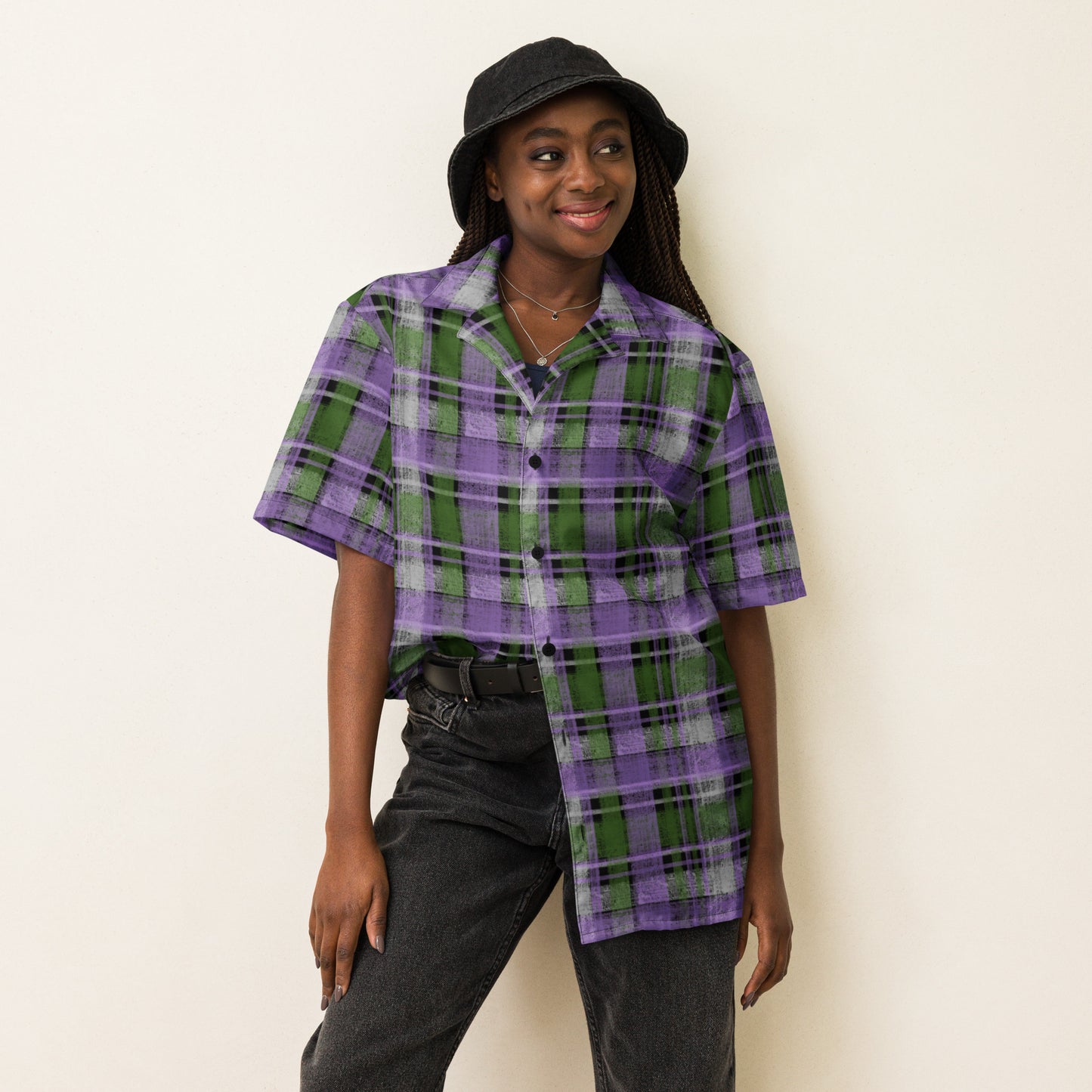 Genderqueer Pride Plaid Button-Down Shirt