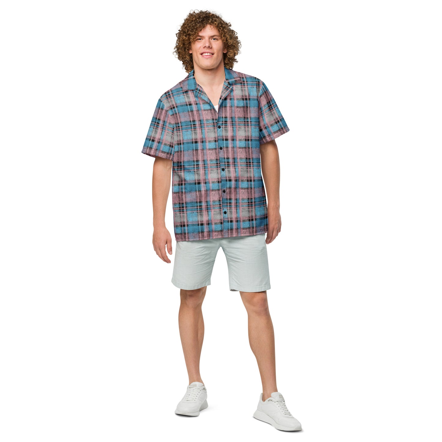Transgender Pride Plaid Button-Down Shirt
