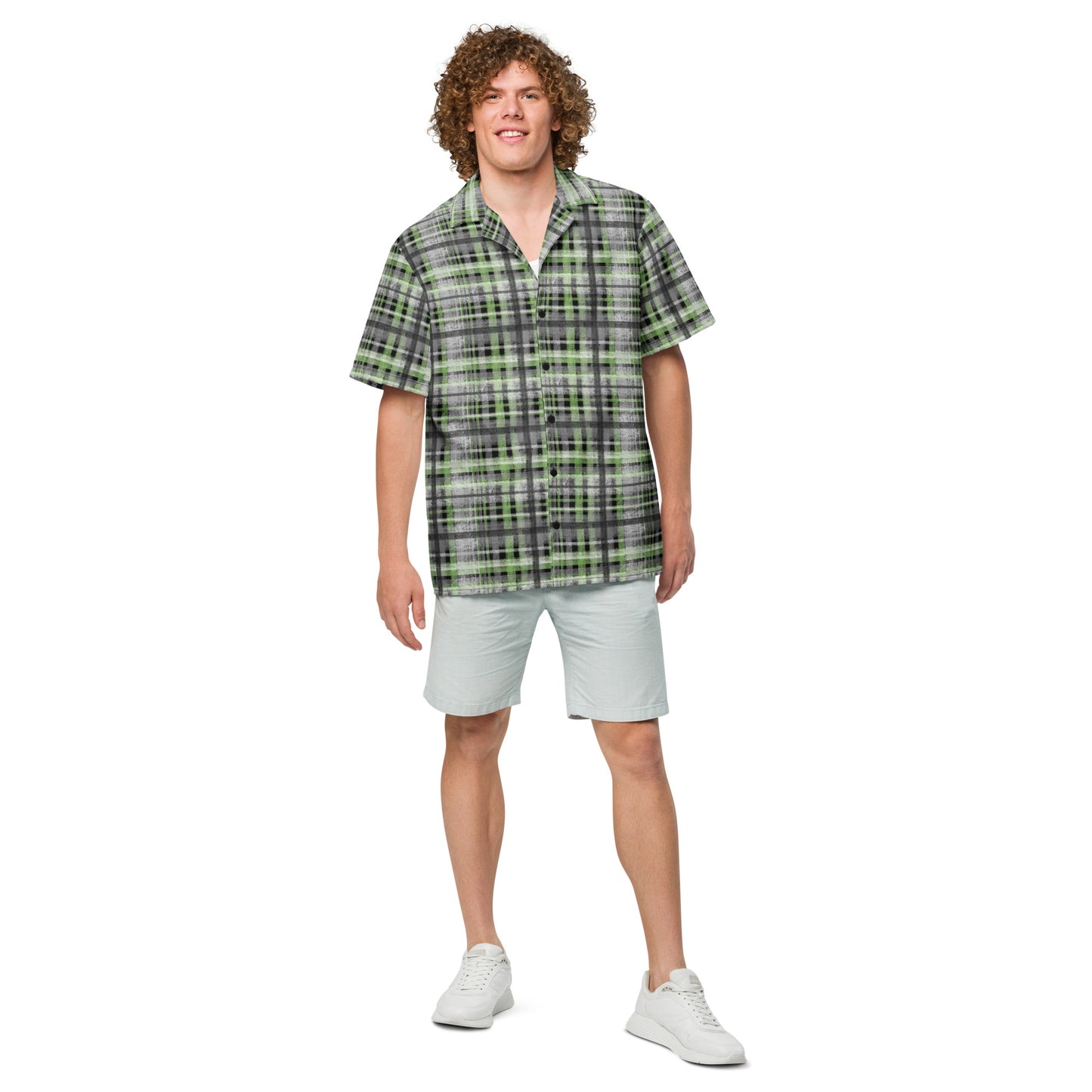 Agender Pride Plaid Button-Down Shirt