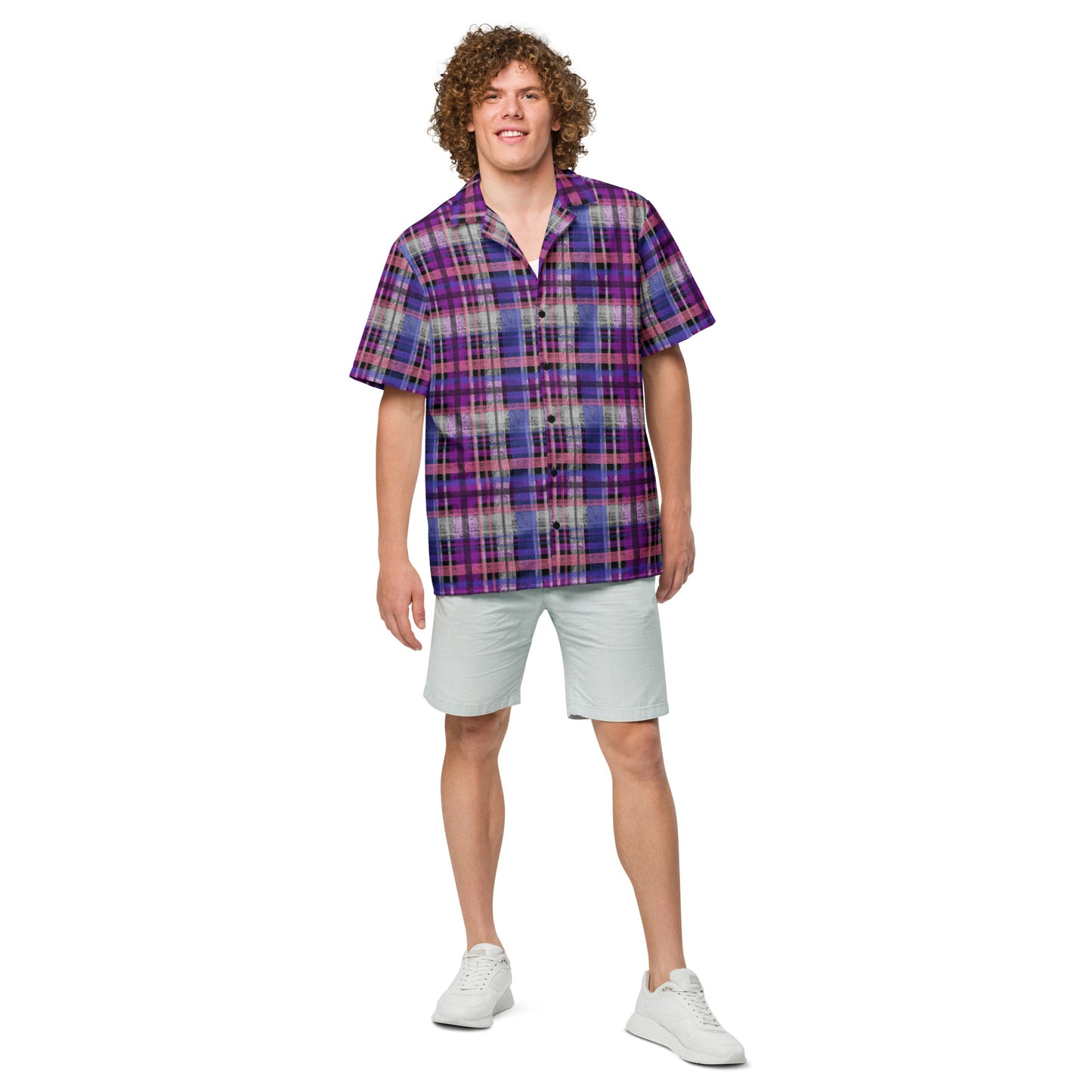 Genderfluid Pride Plaid Button-Down Shirt