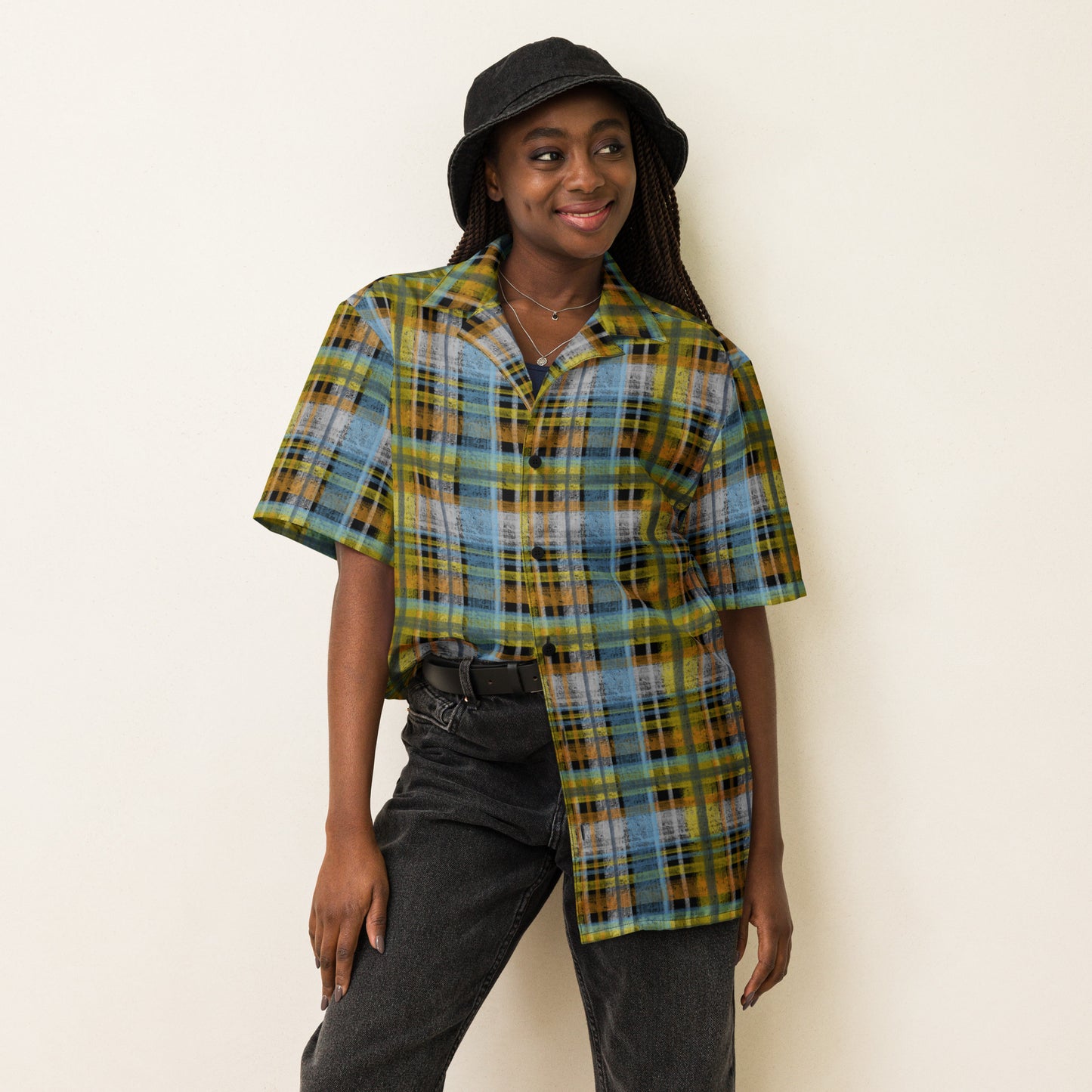 Aroace Pride Plaid Button-Down Shirt