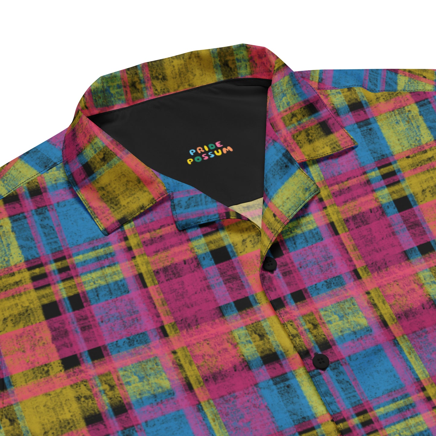 Pansexual Pride Plaid Button-Down Shirt