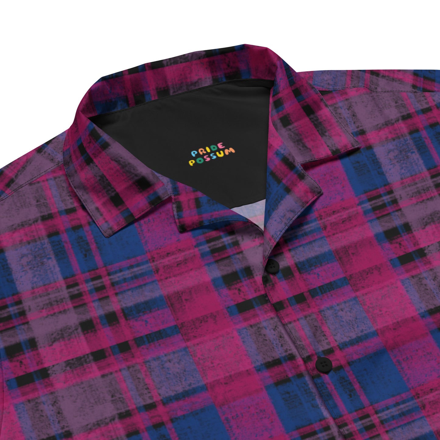Bisexual Pride Plaid Button-Down Shirt