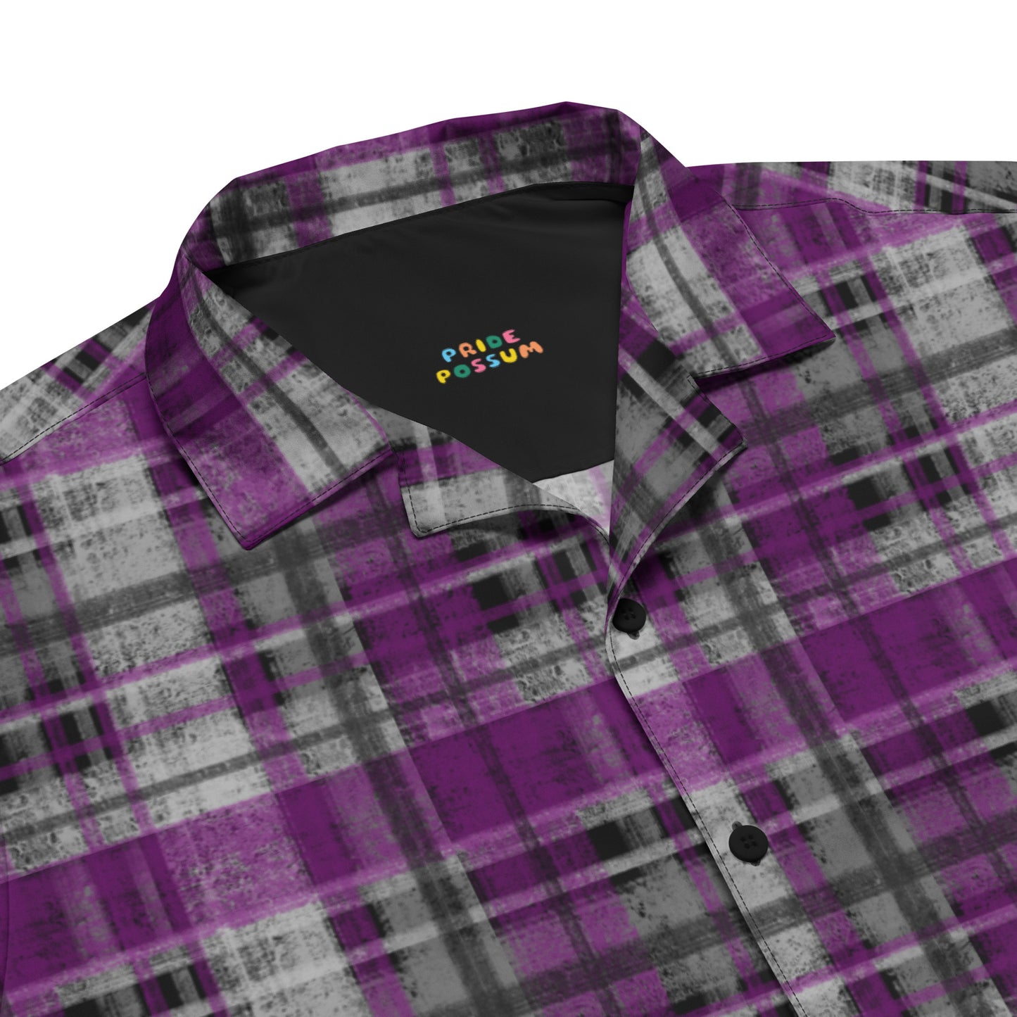 Asexual Pride Plaid Button-Down Shirt