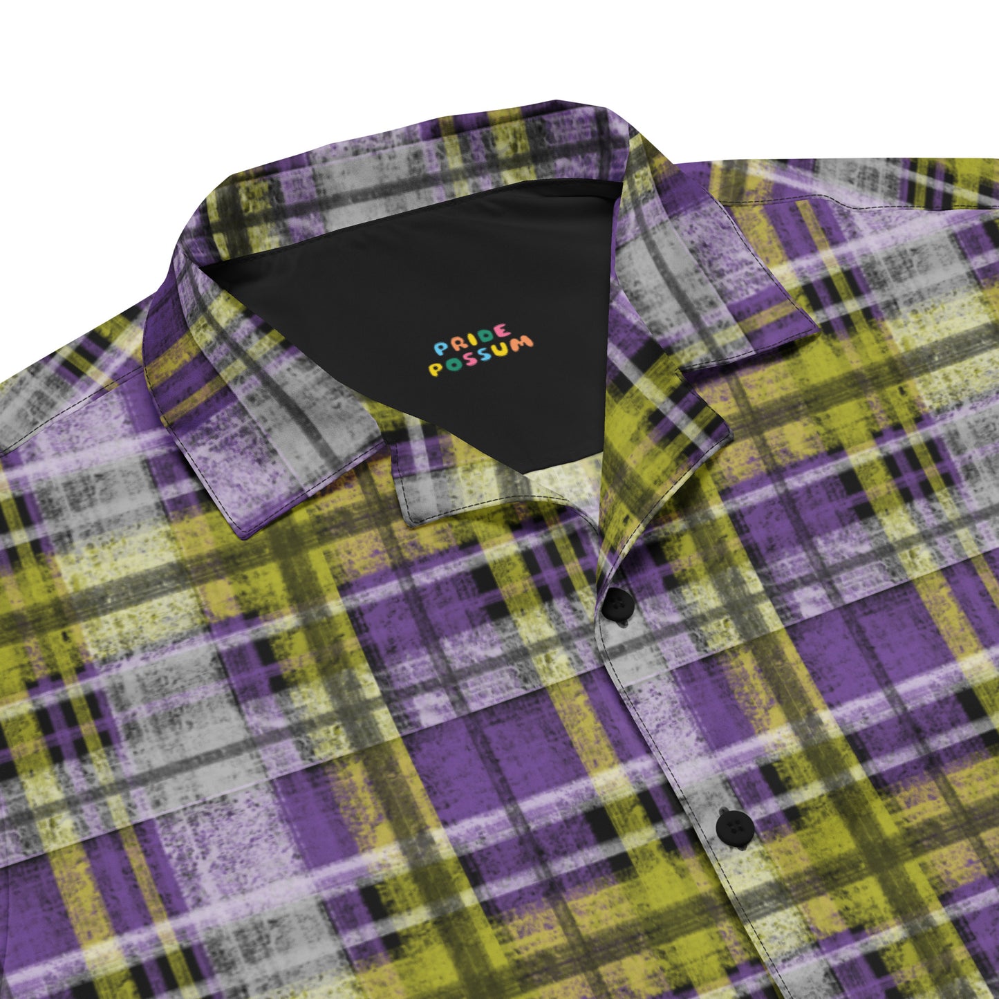 Nonbinary Pride Plaid Button-Down Shirt