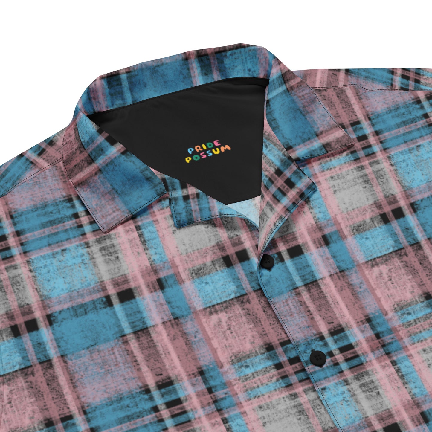 Transgender Pride Plaid Button-Down Shirt