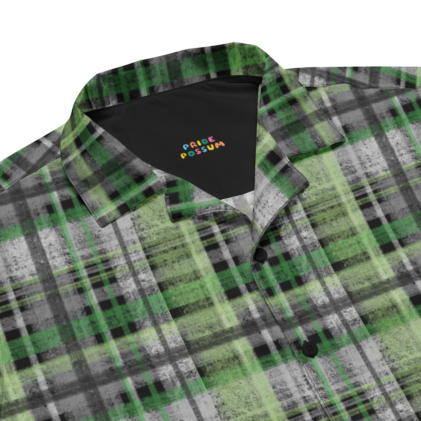 Aromantic Pride Plaid Button-Down Shirt