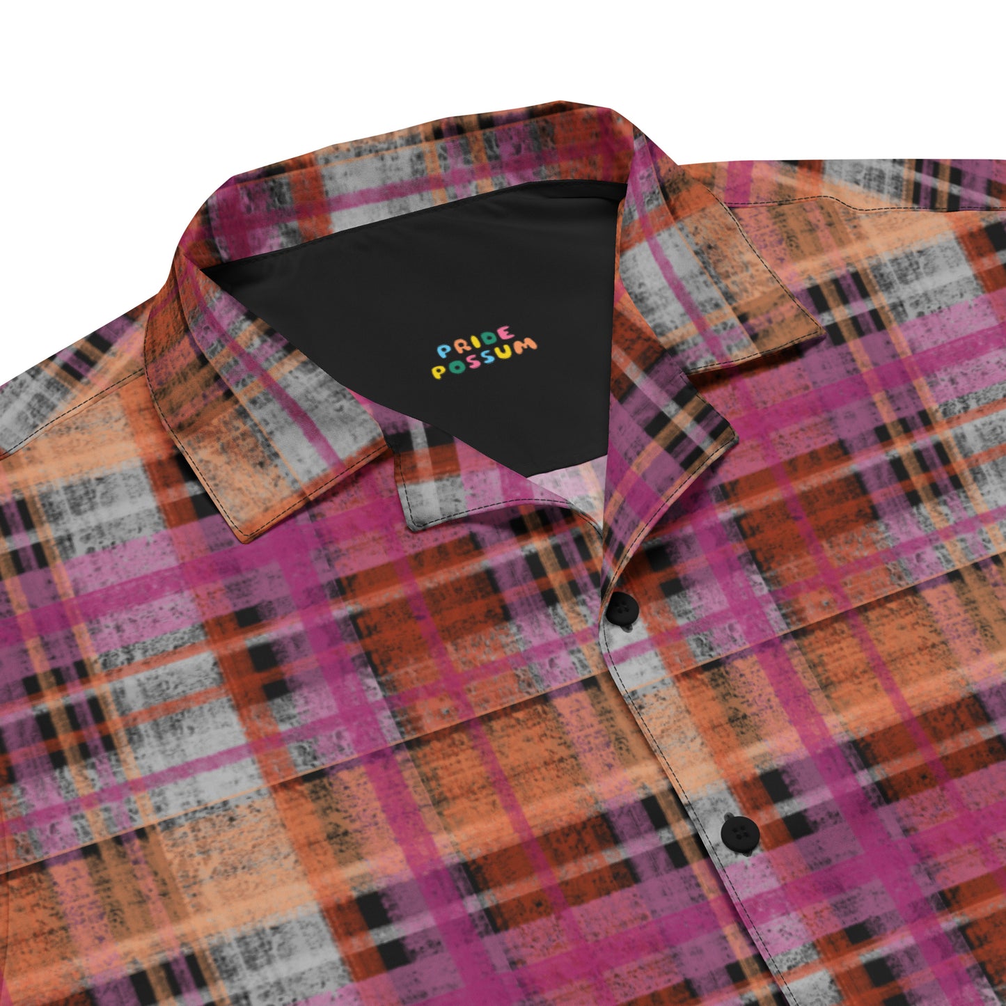 Lesbian Pride Plaid Button-Down Shirt