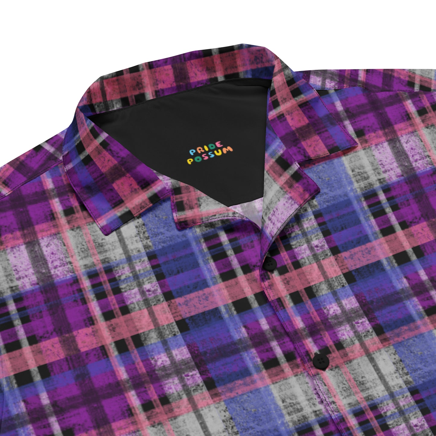 Genderfluid Pride Plaid Button-Down Shirt