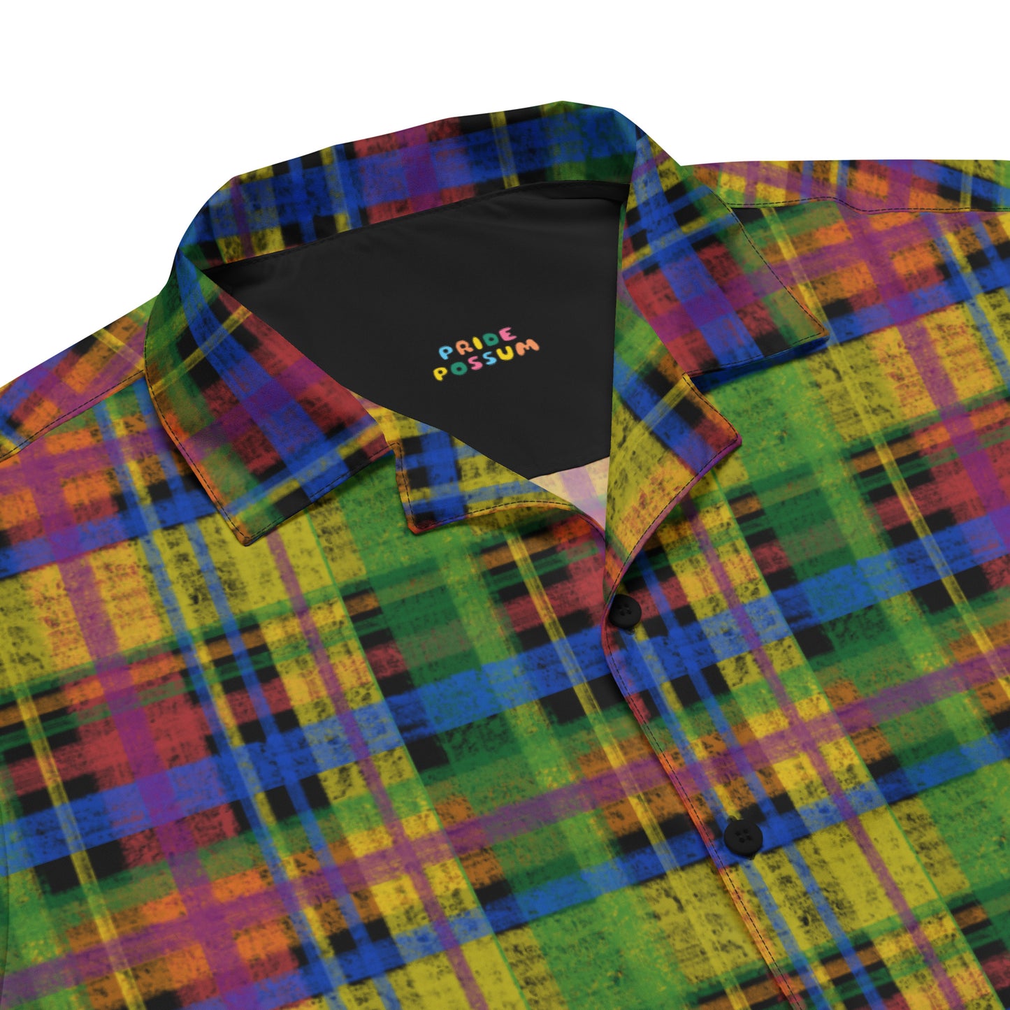 Rainbow Pride Plaid Button-Down Shirt