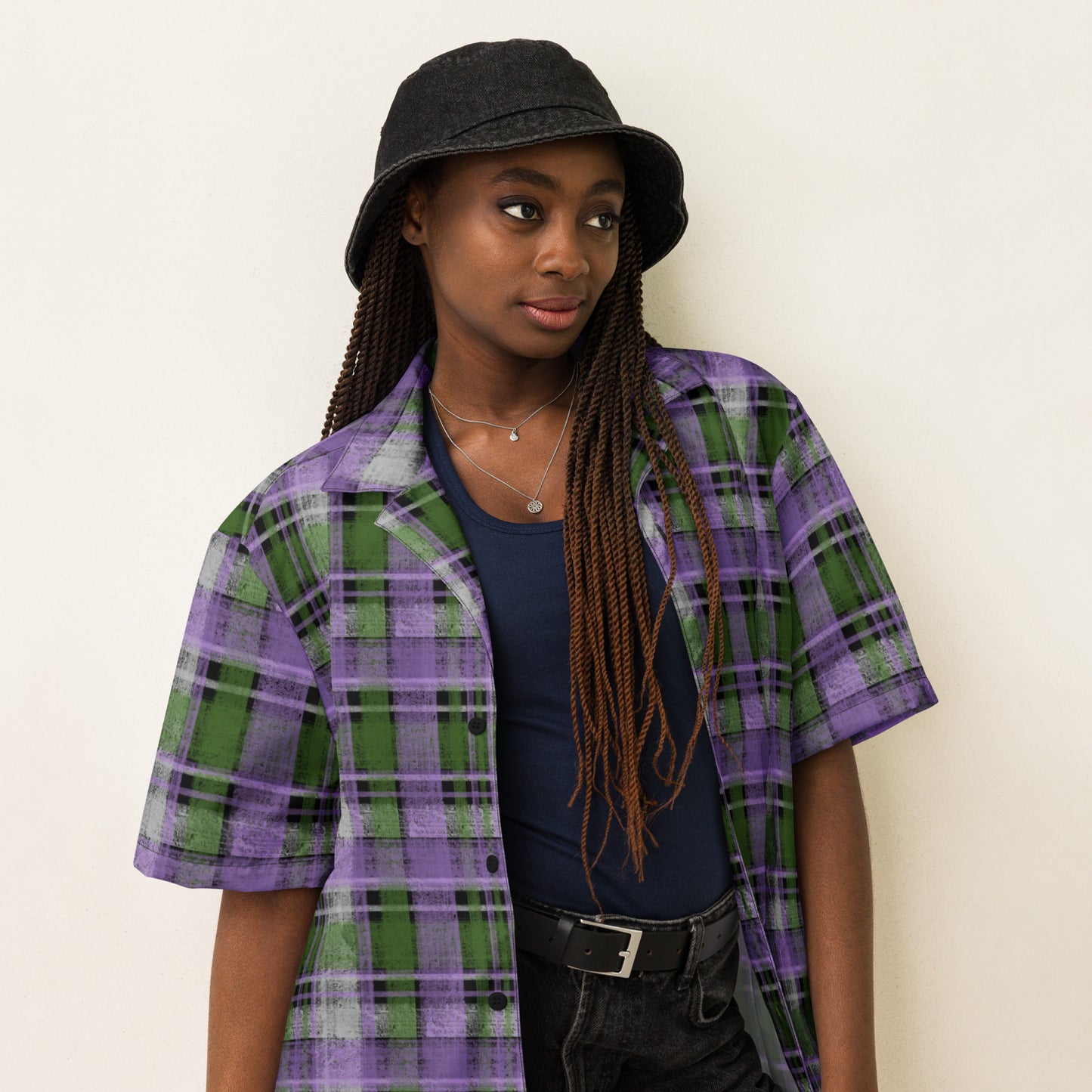 Genderqueer Pride Plaid Button-Down Shirt